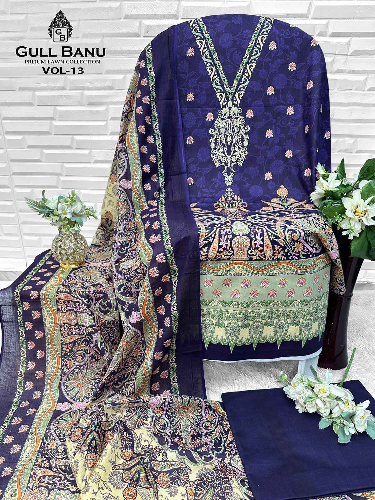 Gull Aahmed Gull Banu Vol 13 Cambric Cotton Salwar Kameez Wholesale Price ( 6 Pcs Catalog )