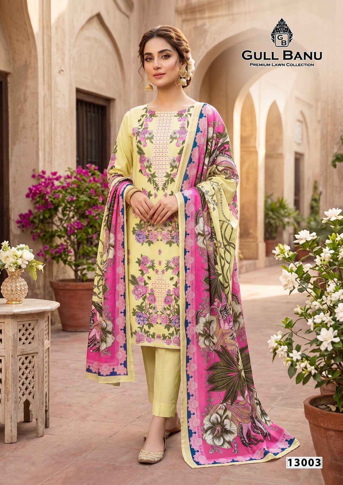 Gull Aahmed Gull Banu Vol 13 Cambric Cotton Salwar Kameez Wholesale Price ( 6 Pcs Catalog )
