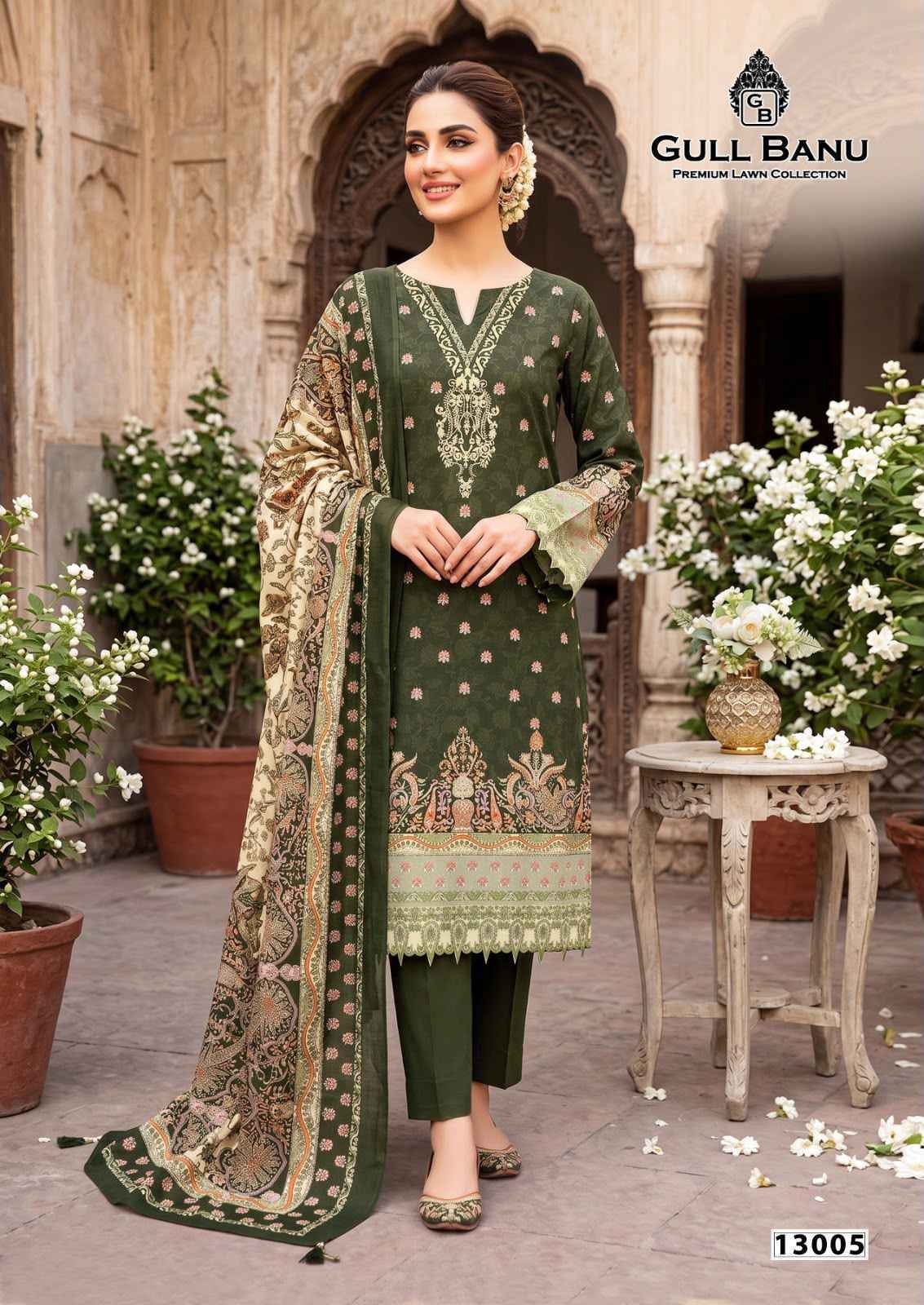 Gull Aahmed Gull Banu Vol 13 Cambric Cotton Salwar Kameez Wholesale Price ( 6 Pcs Catalog )