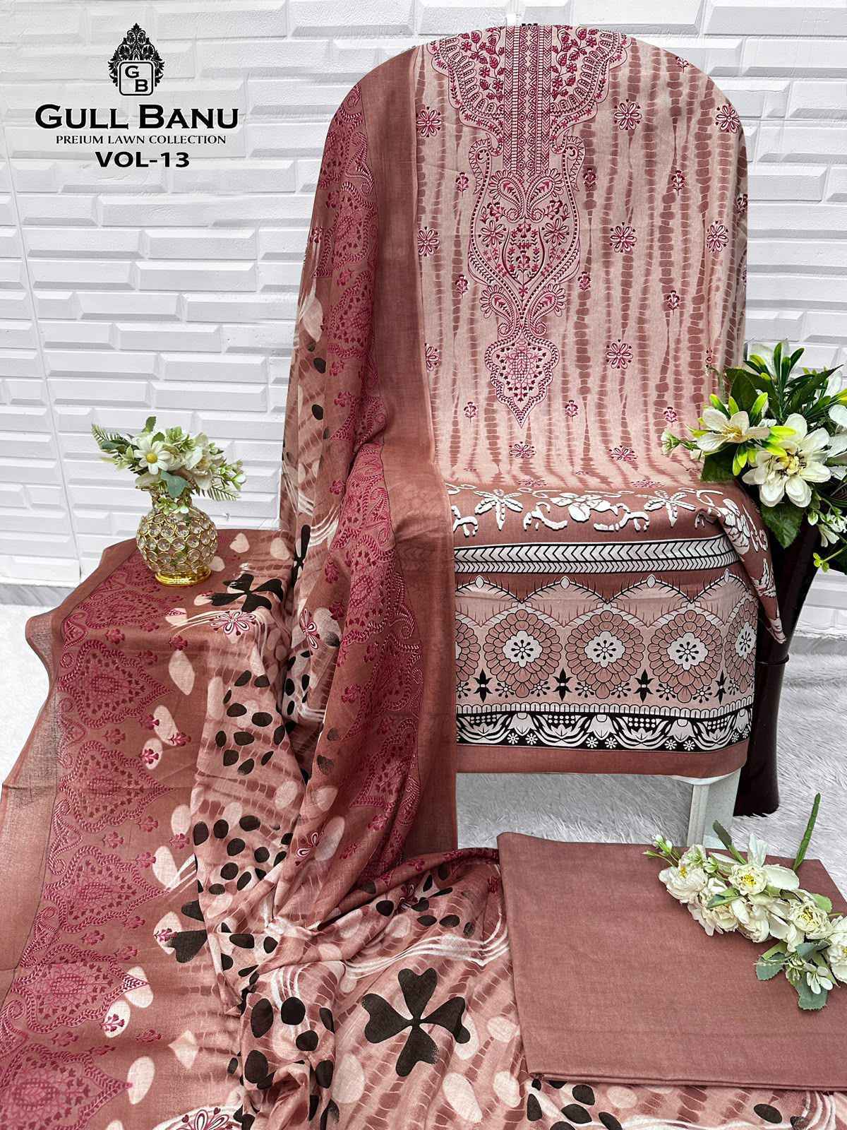 Gull Aahmed Gull Banu Vol 13 Cambric Cotton Salwar Kameez Wholesale Price ( 6 Pcs Catalog )