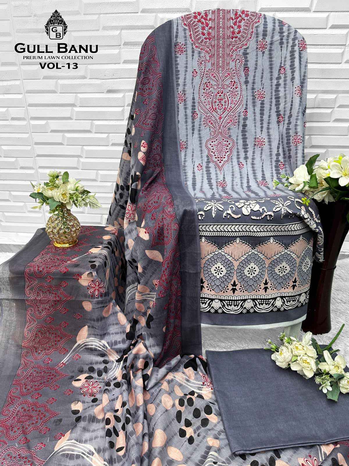 Gull Aahmed Gull Banu Vol 13 Cambric Cotton Salwar Kameez Wholesale Price ( 6 Pcs Catalog )