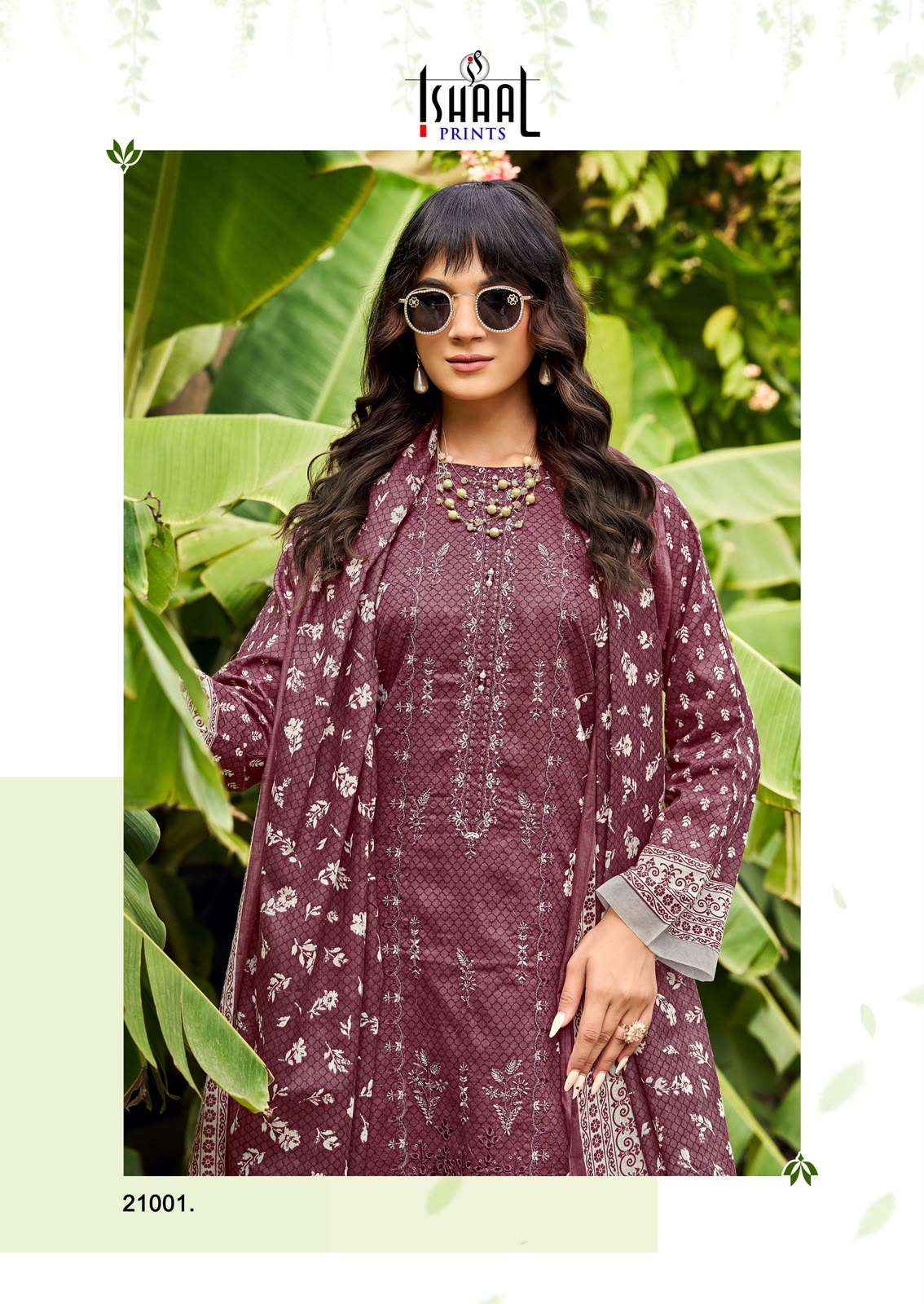 Ishaal Embroidered Vol 21 Lawn Cotton Dress Material Wholesale Price ( 10 pcs Catalogue )