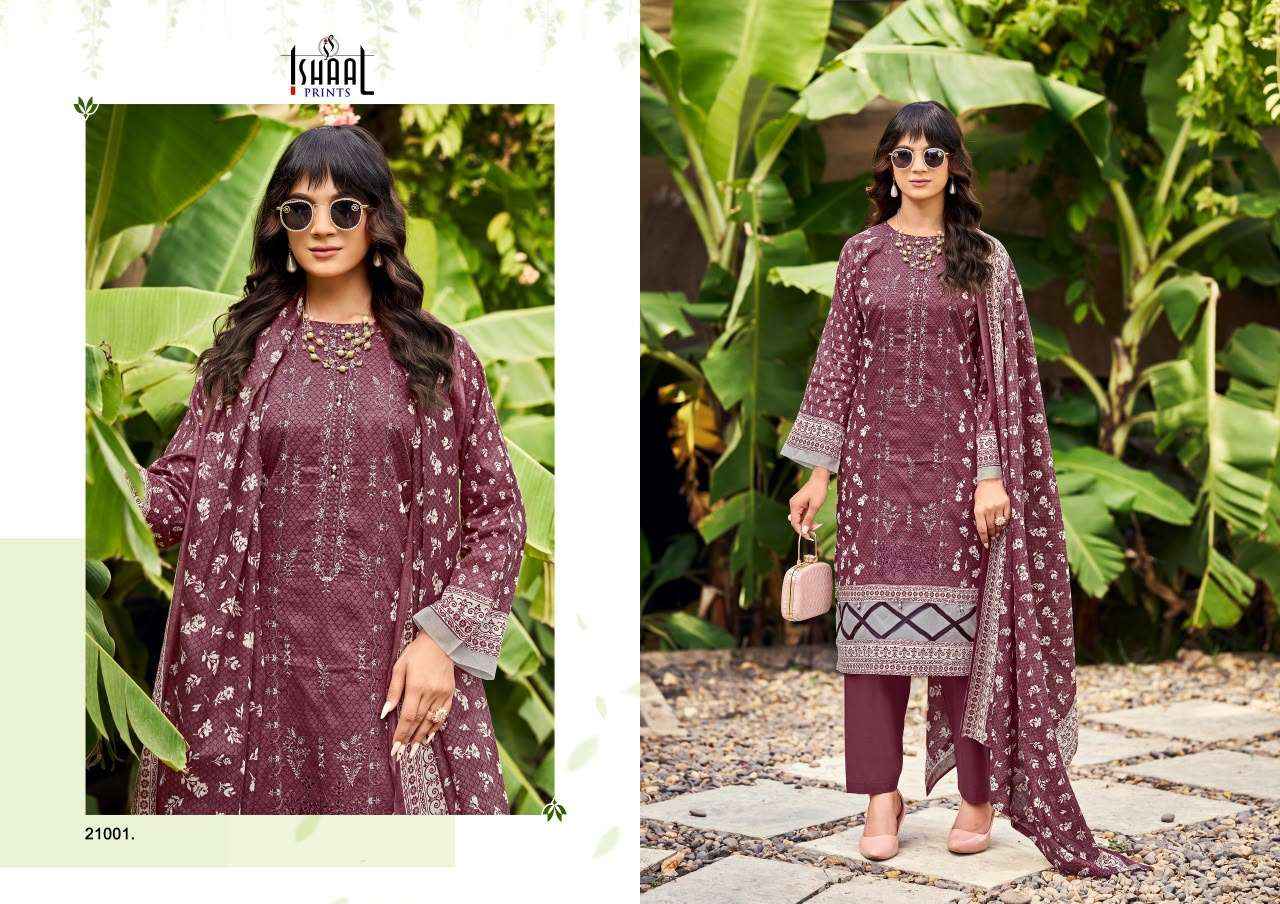 Ishaal Embroidered Vol 21 Lawn Cotton Dress Material Wholesale Price ( 10 pcs Catalogue )