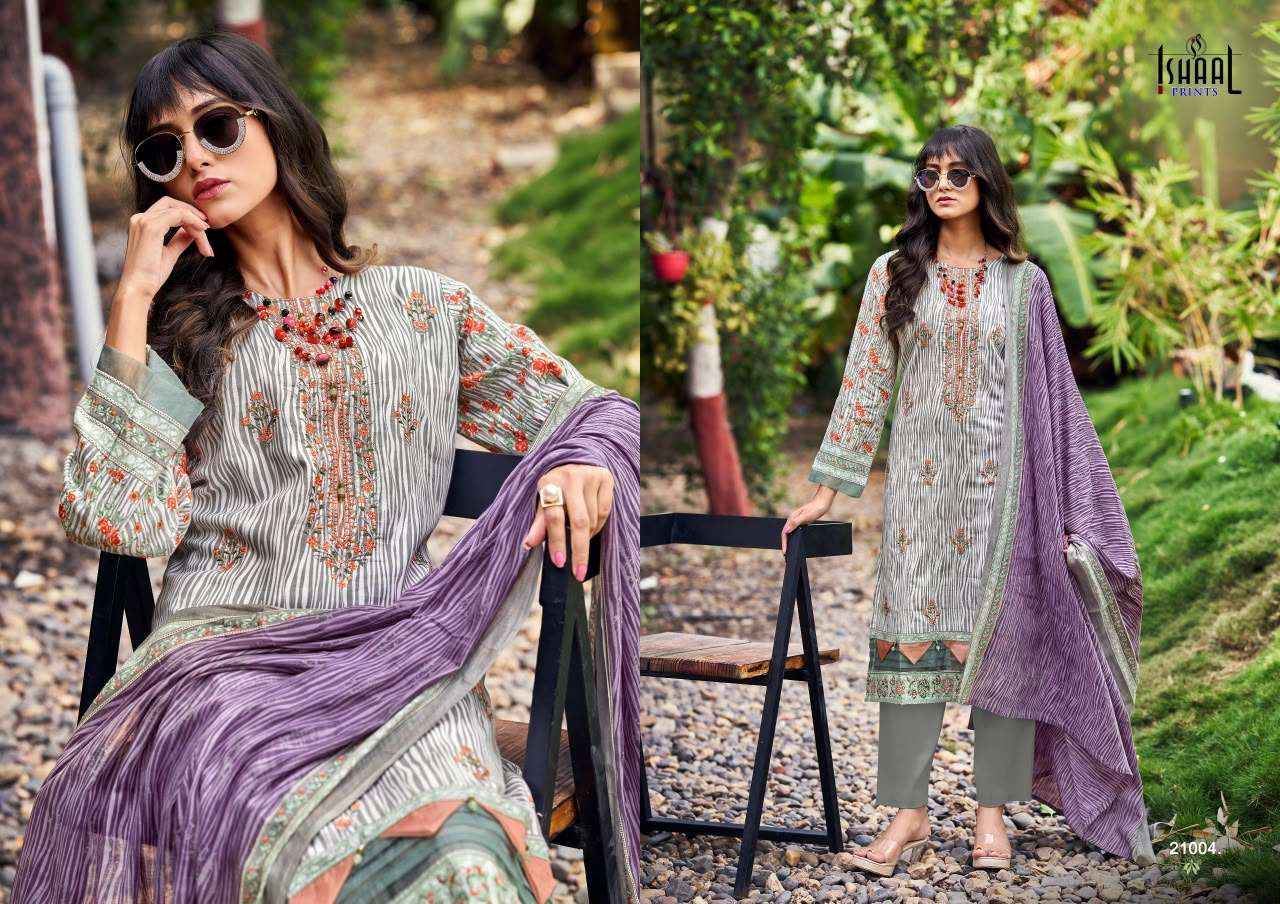 Ishaal Embroidered Vol 21 Lawn Cotton Dress Material Wholesale Price ( 10 pcs Catalogue )