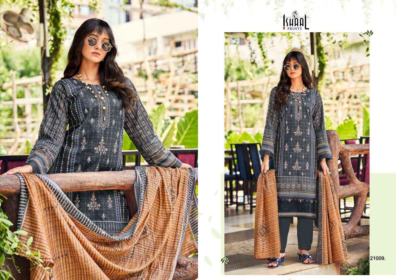 Ishaal Embroidered Vol 21 Lawn Cotton Dress Material Wholesale Price ( 10 pcs Catalogue )