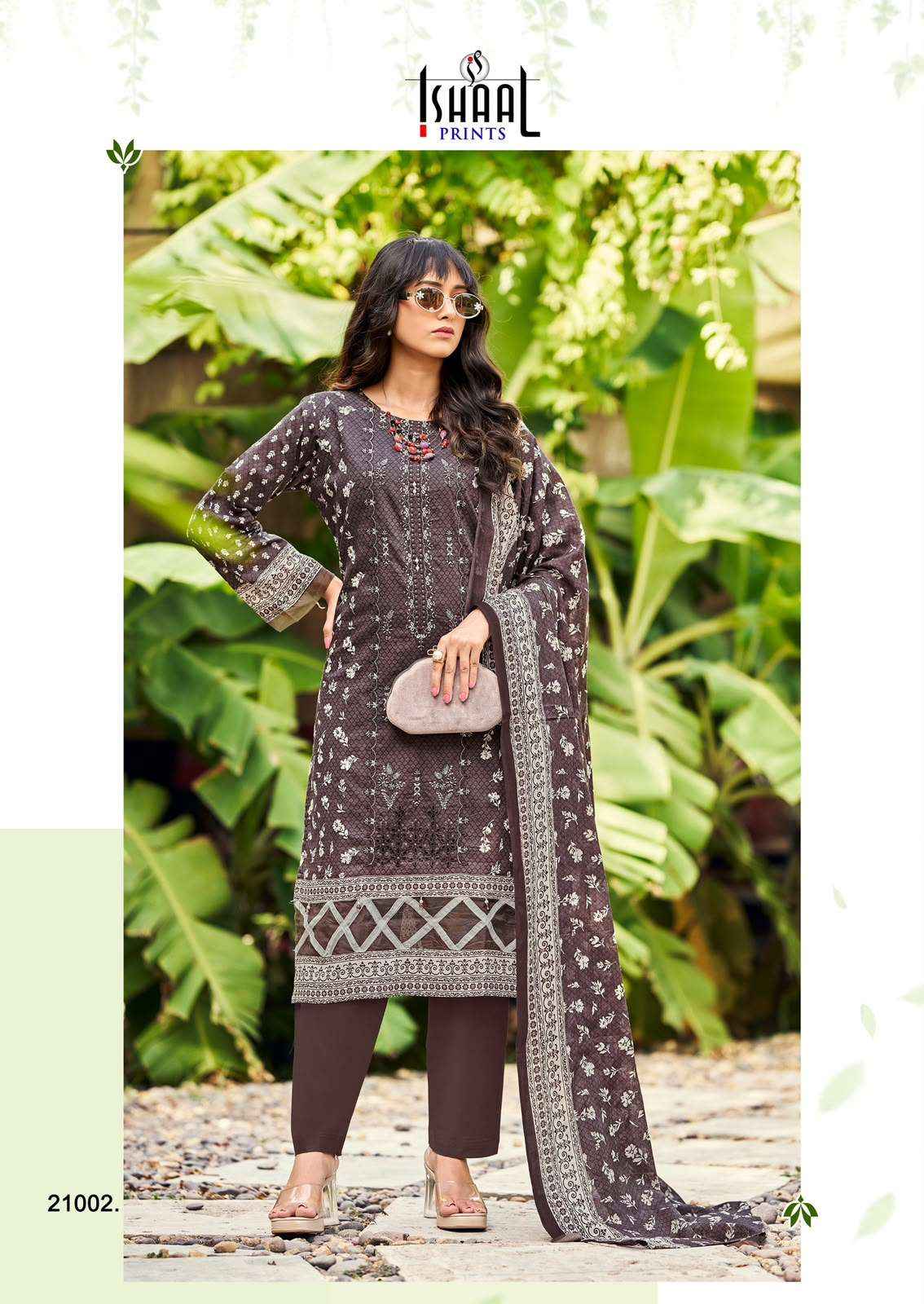 Ishaal Embroidered Vol 21 Lawn Cotton Dress Material Wholesale Price ( 10 pcs Catalogue )