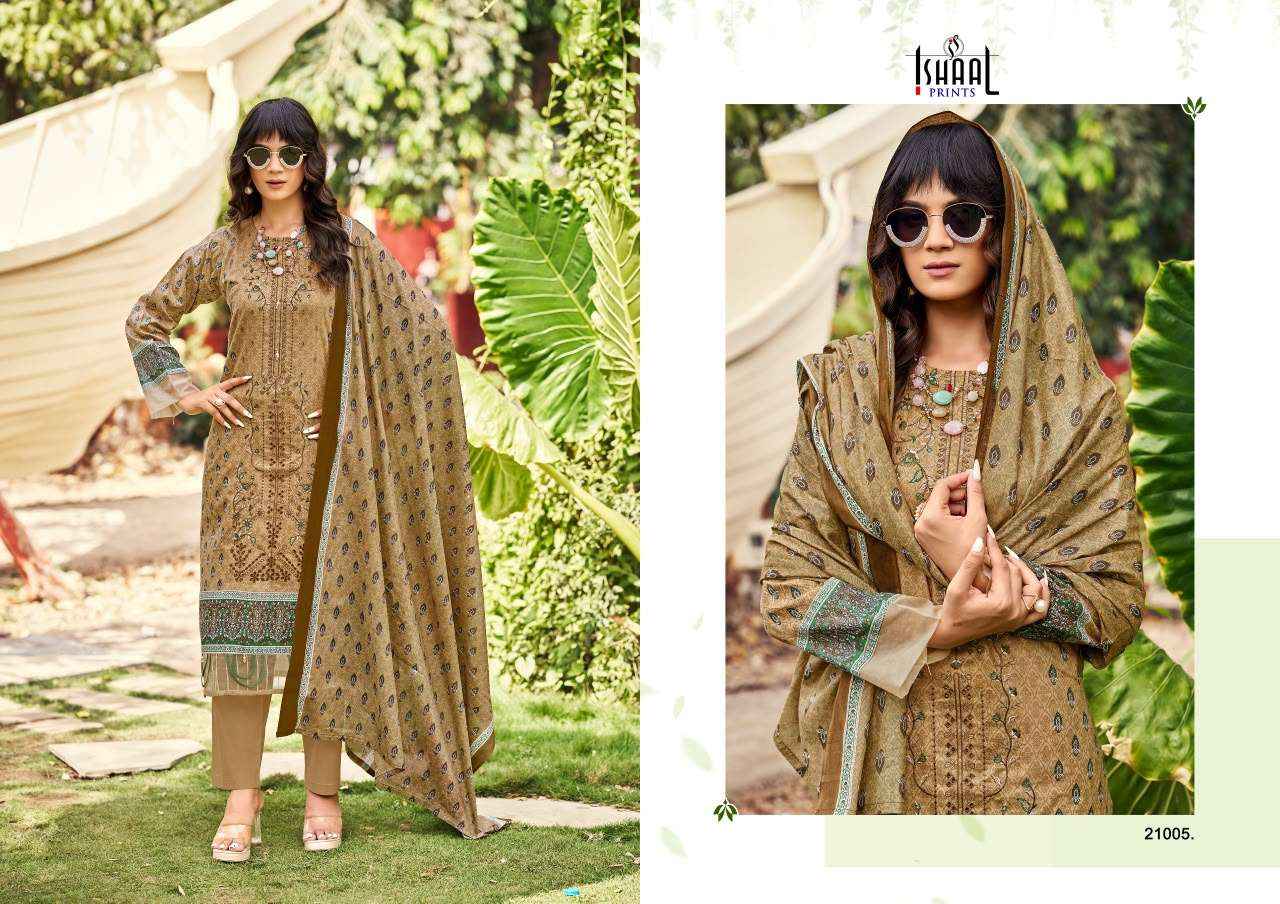 Ishaal Embroidered Vol 21 Lawn Cotton Dress Material Wholesale Price ( 10 pcs Catalogue )