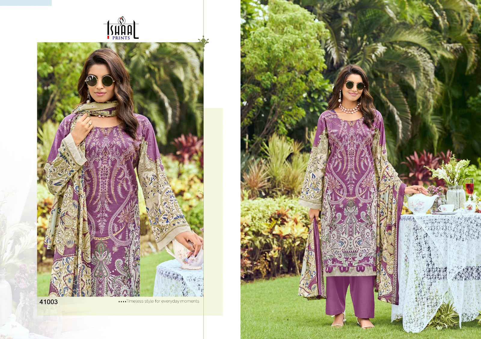 Ishaal Prints Gulmohar Vol 41 Lawn Cotton Salwar Kameez _ Surat Wholesale Market Price ( 10 Pcs Catalog )