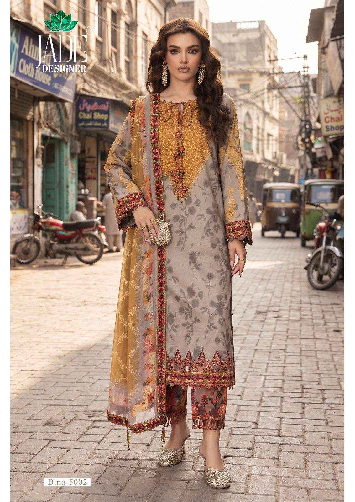 JADE AYESHA ZARA VOL 5 LAWN COTTON DIGITAL PRINT SALWAR SUIT _ SURAT WHOLESALE TEXTELI MARKET PRICE ( 6 PCS CATALOG )