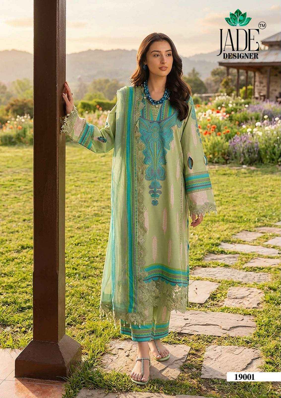 Jade Crimsons Vol 19 Lawn Cotton Salwar Suit _ Surat Wholesale Market Price ( 6 Pcs Catalog )