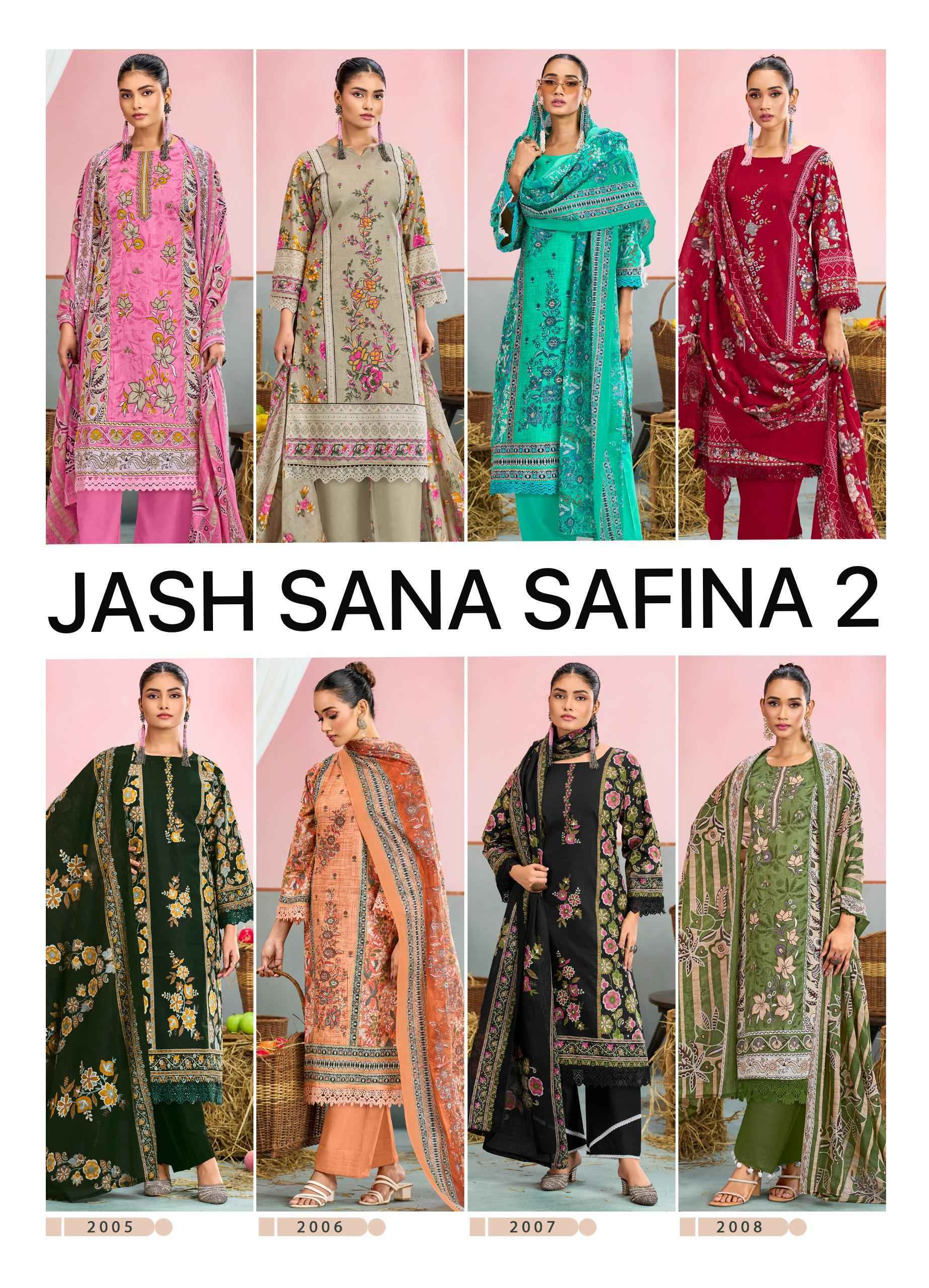 Jash Sana Safina Vol 2 Cotton Salwar Suit _ Surat Wholesale Market Rate ( 8 Pcs Catalog )