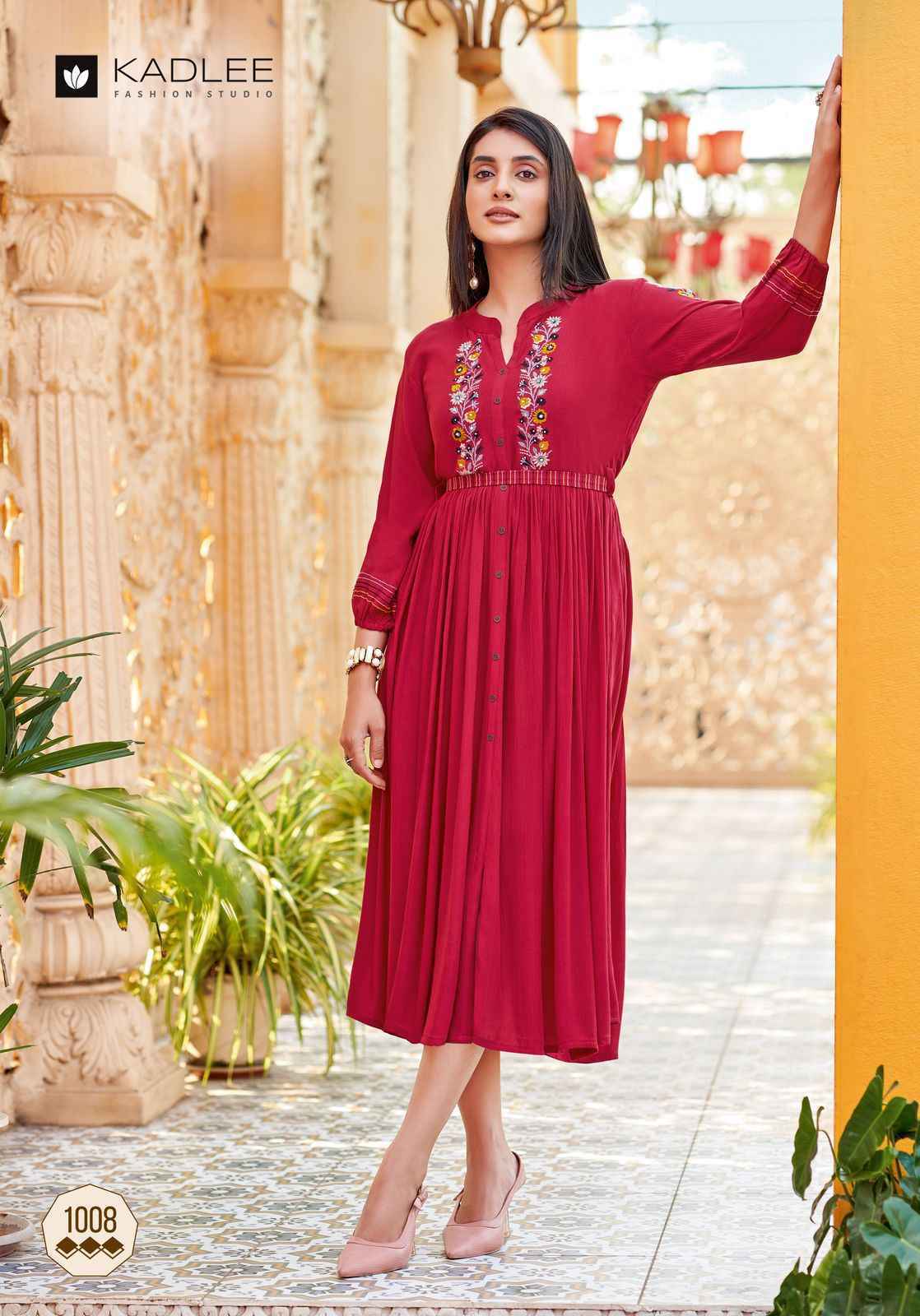 Kadlee Ashmin Vol 2 Wrinkle Rayon Long Kurti Collection _ Surat Wholesale Market Price ( 6 Pcs Catalog )