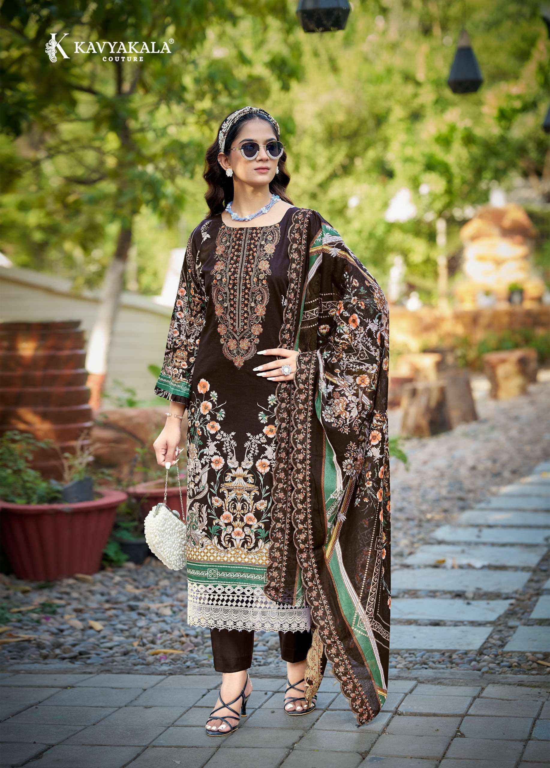 Kavyakala Anarkali Vol 25 Lawn Cotton Dress Material Wholesale Surat ( 8 pcs Catalogue )