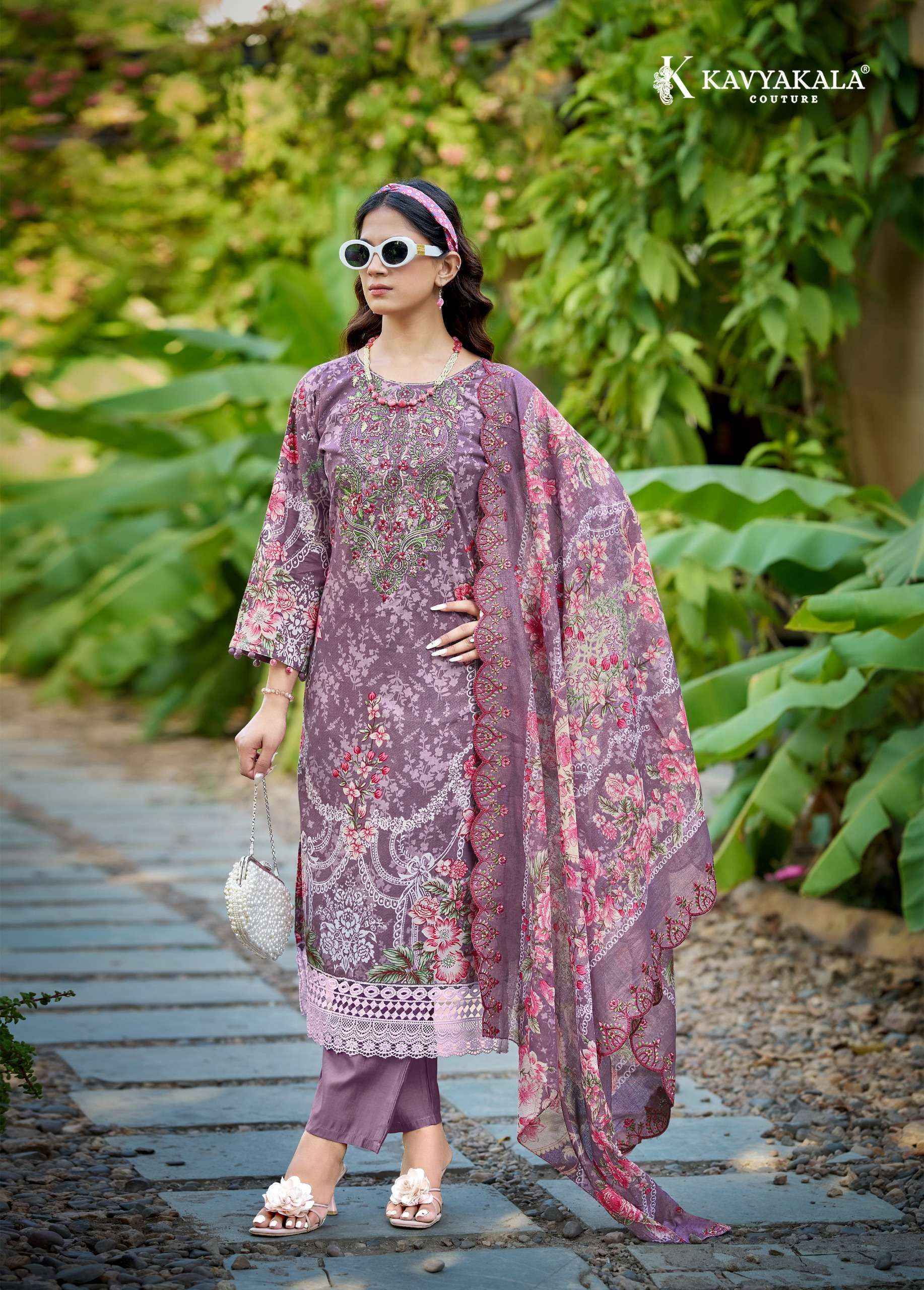 Kavyakala Anarkali Vol 25 Lawn Cotton Dress Material Wholesale Surat ( 8 pcs Catalogue )