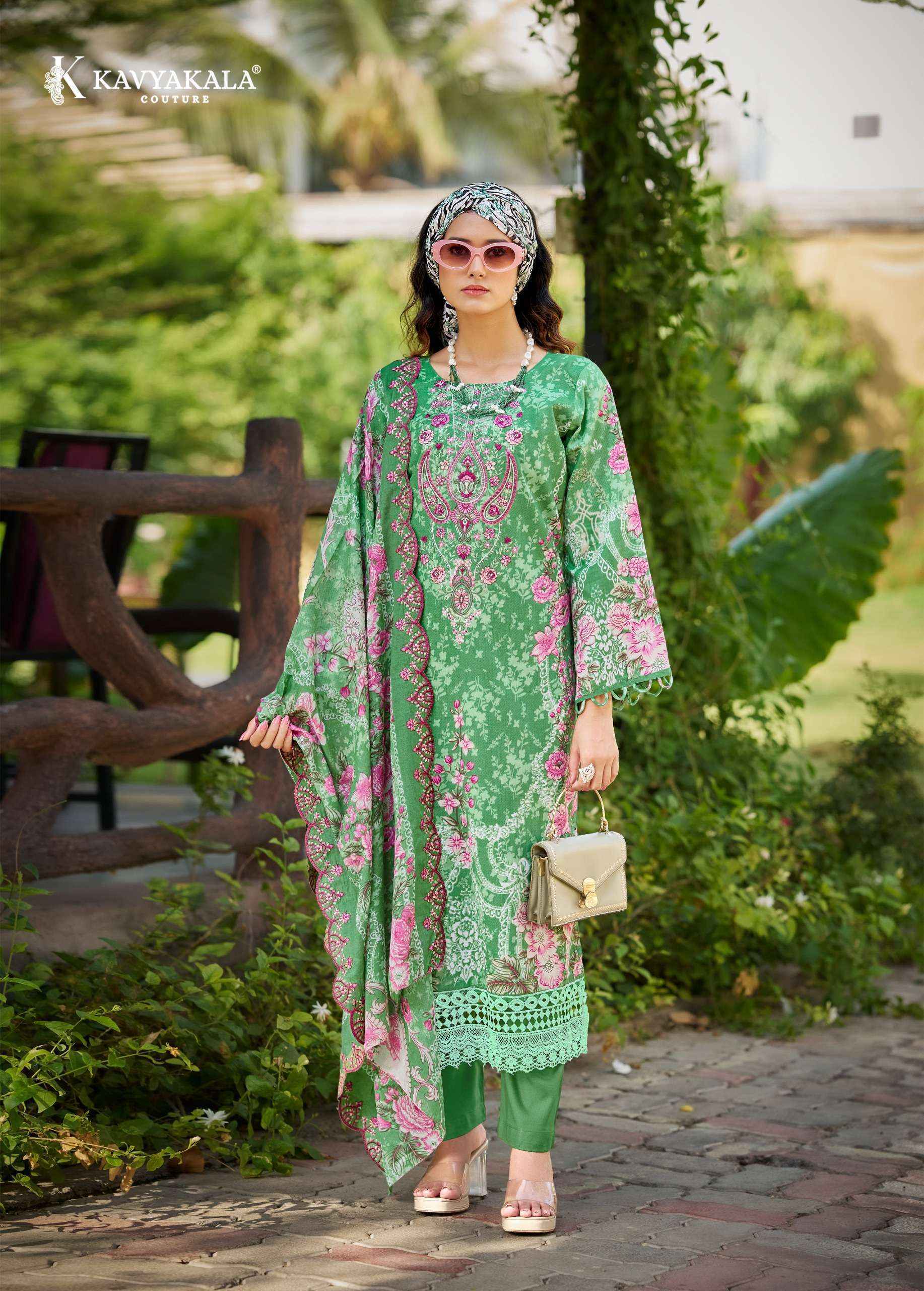 Kavyakala Anarkali Vol 25 Lawn Cotton Dress Material Wholesale Surat ( 8 pcs Catalogue )