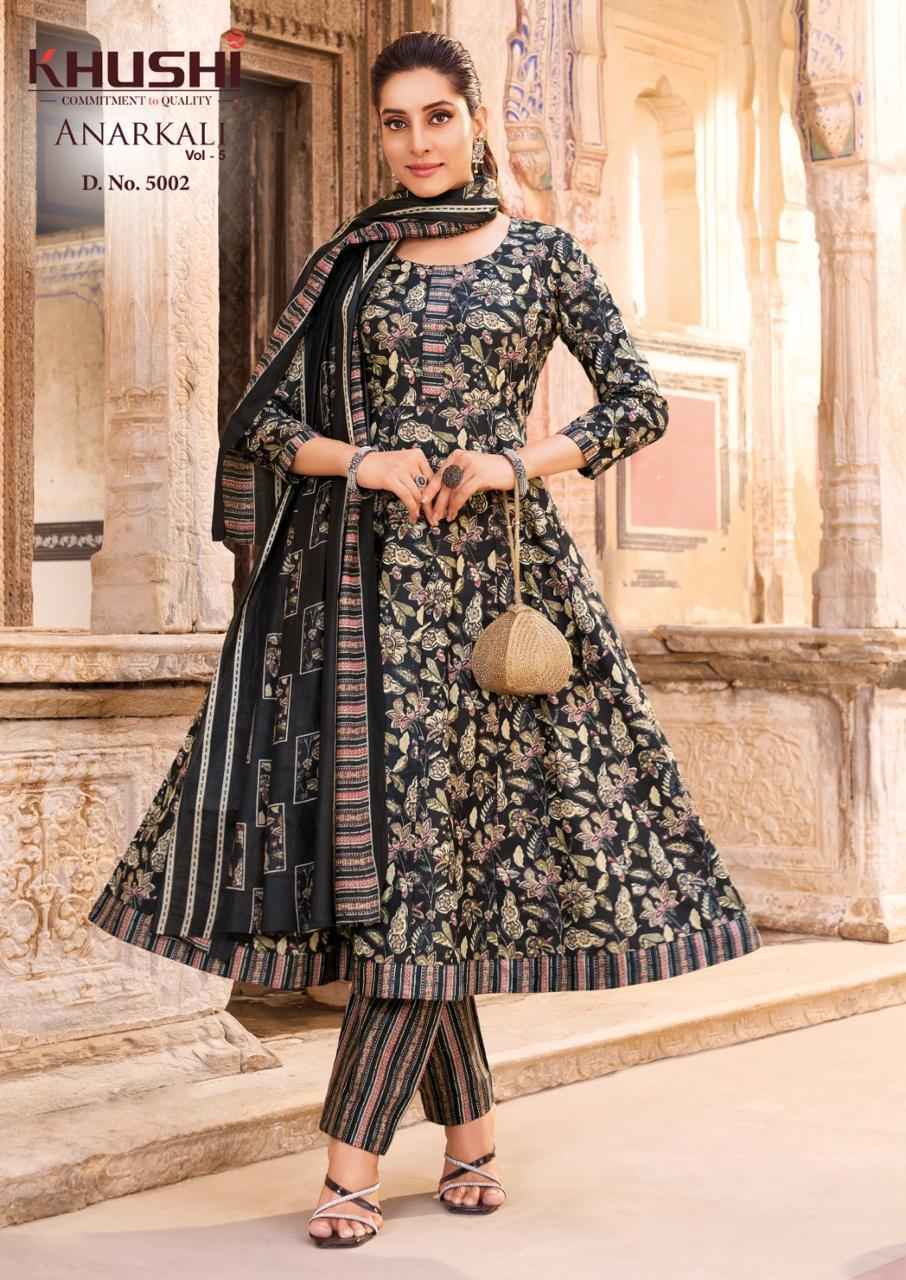 Khushi Anarkali Vol 5 Cotton Kurti Combo Set _ Surat Wholesale Market Price ( 8 Pcs Catalog )