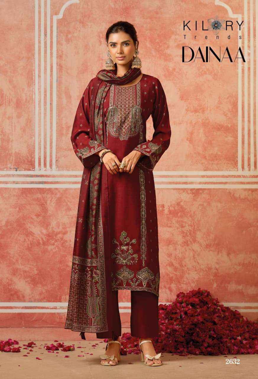 Kilory Dainaa Pure Muslin Fancy Ladies Salwar Kameez _ Surat Wholesale Market Price ( 6 Pcs Catalog )