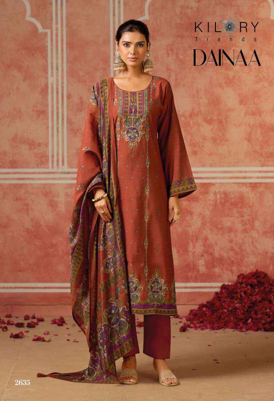 KILORY TRENDS DAINAA MUSLIN WHOLESALE LADIES DRESS MATERIAL ( 6 PCS CATALOGUE )