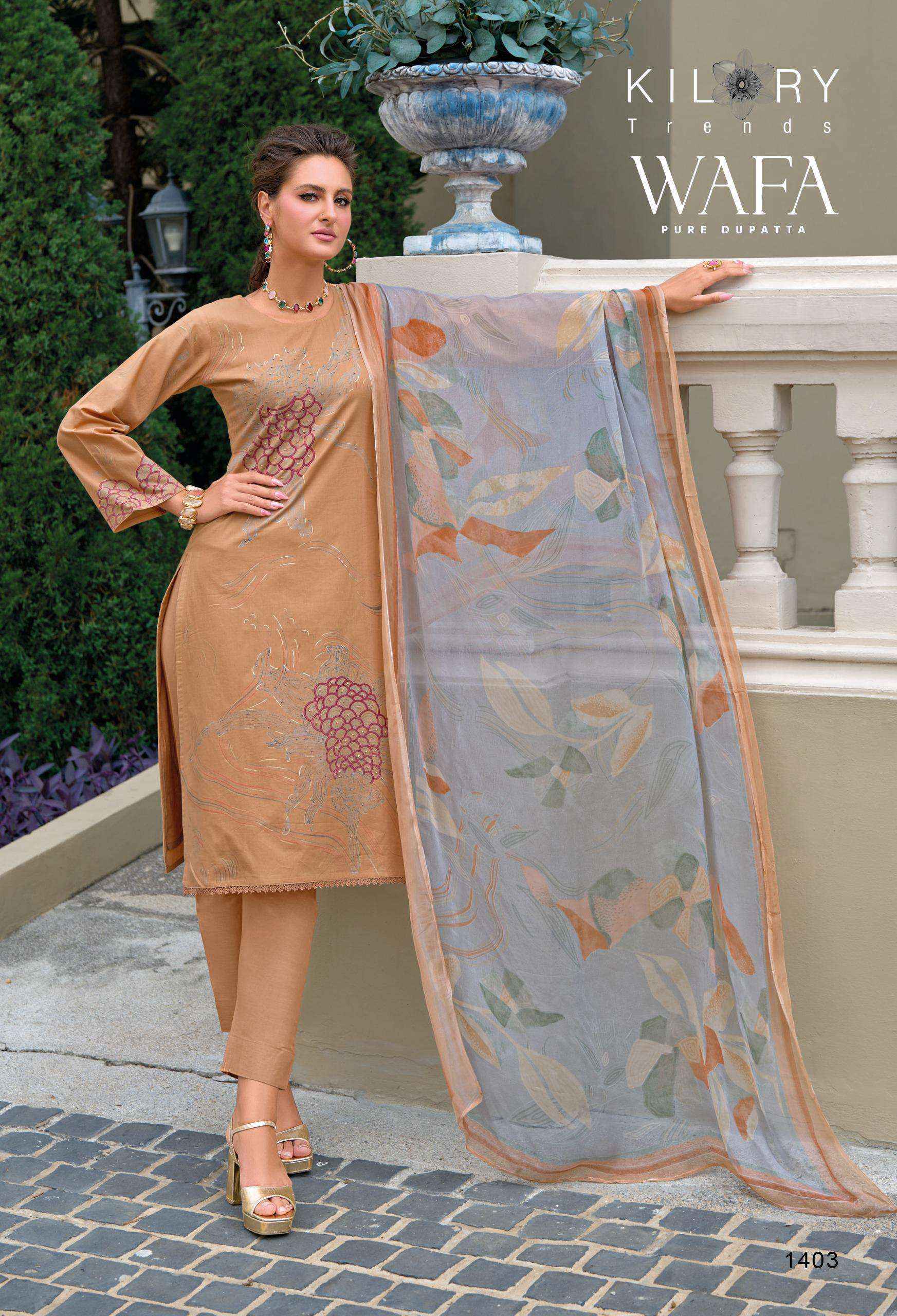 Kilory Wafa Exclusive Ladies Cotton Salwar Kameez _ Surat Wholesale Market Price ( 4 Pcs Catalog )