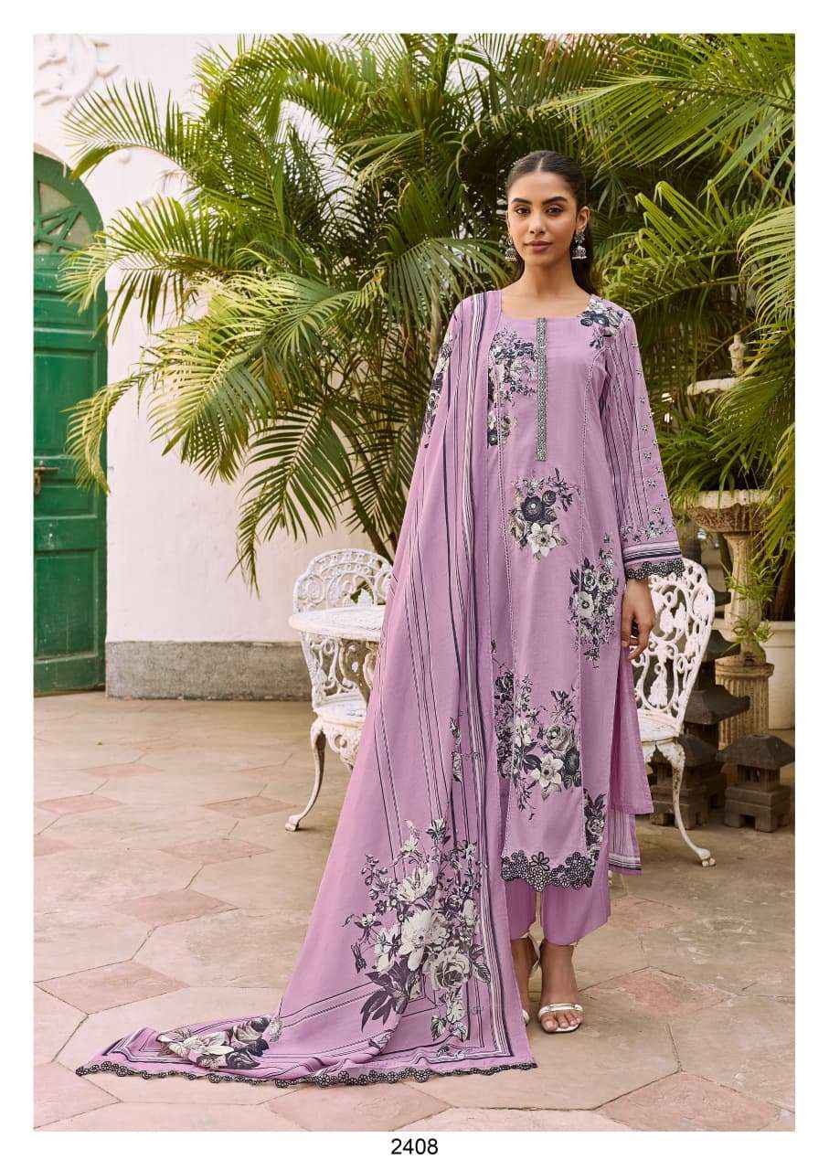 Kimora Shaam Digital Printed Pure Muslin Salwar Kameez _ Surat Wholesale Market Price ( 4 Pcs Catalog )