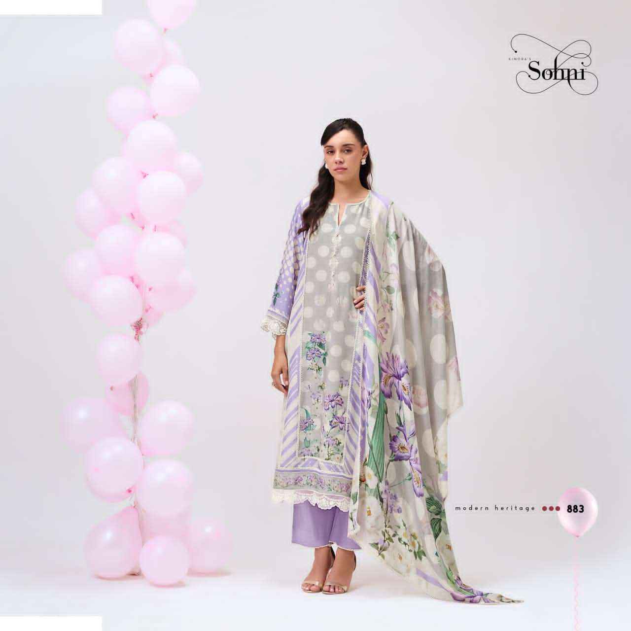 Kimora Sohni Bebo Digital Printed Muslin Salwar Kameez _ Surat Wholesale Market Price ( 4 Pcs Catalog )