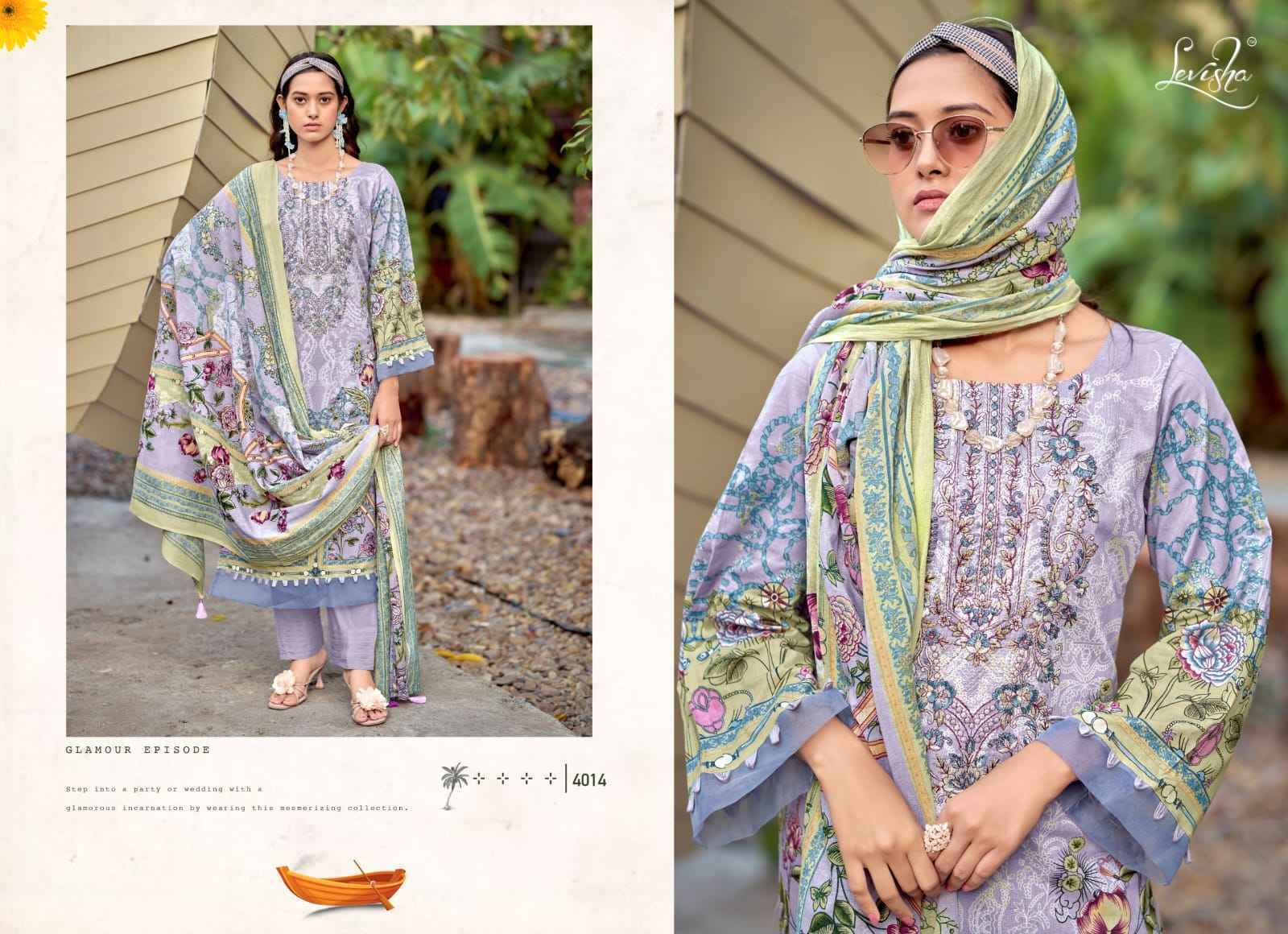 Levisha Muskan Vol 4 Cotton Salwar Kameez  _ Surat Wholesale Market Rate ( 8 Pcs Catalog ) 