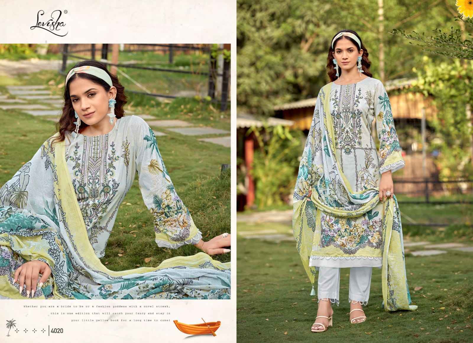 Levisha Muskan Vol 4 Cotton Salwar Kameez  _ Surat Wholesale Market Rate ( 8 Pcs Catalog ) 