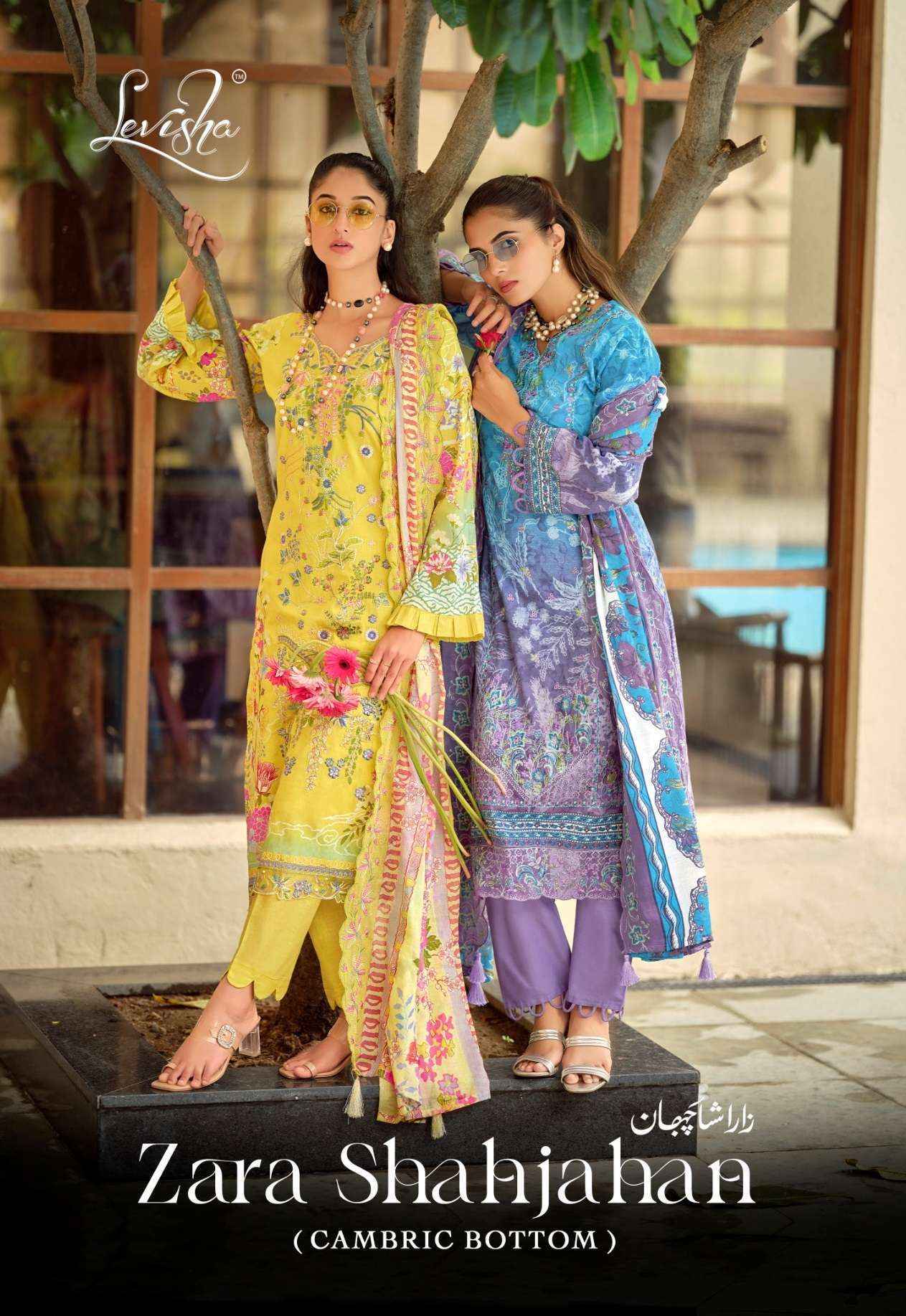 Levisha Zara Shahjahan Lawn Cotton Salwar Suit _ Surat Wholesale Market Price ( 4 Pcs Catalog )