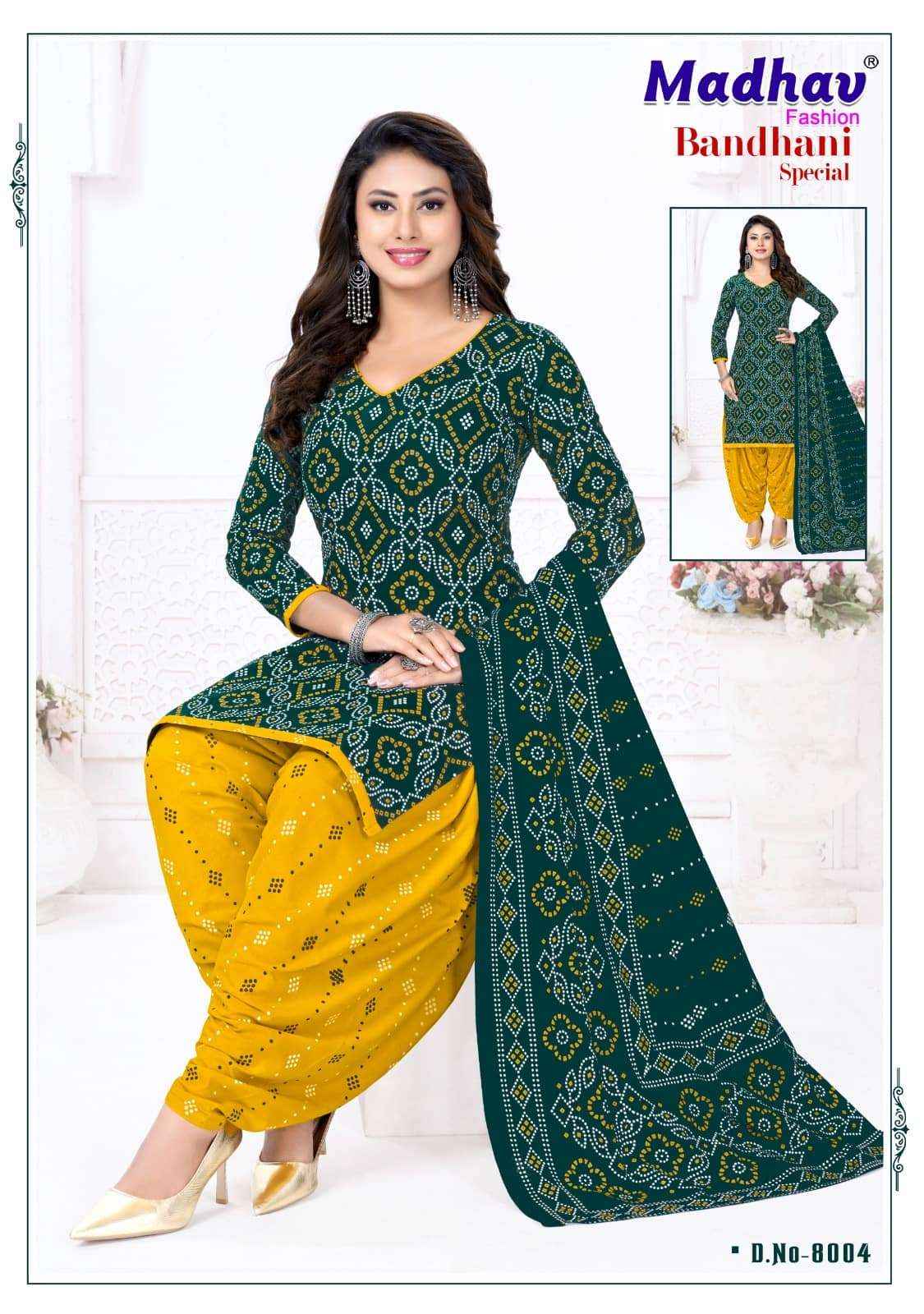 Madhav Fashion Bandhani Special Vol 8 Unstitch Cotton Bandhani Dress Material ( 10 Pcs Catalogue )