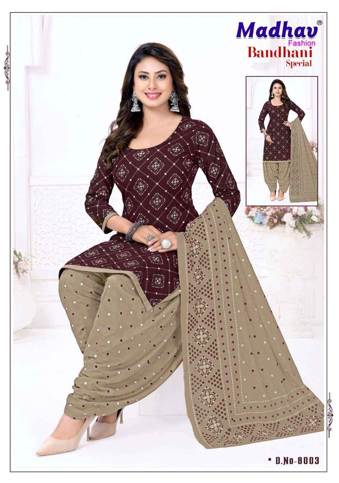 Madhav Fashion Bandhani Special Vol 8 Unstitch Cotton Bandhani Dress Material ( 10 Pcs Catalogue )