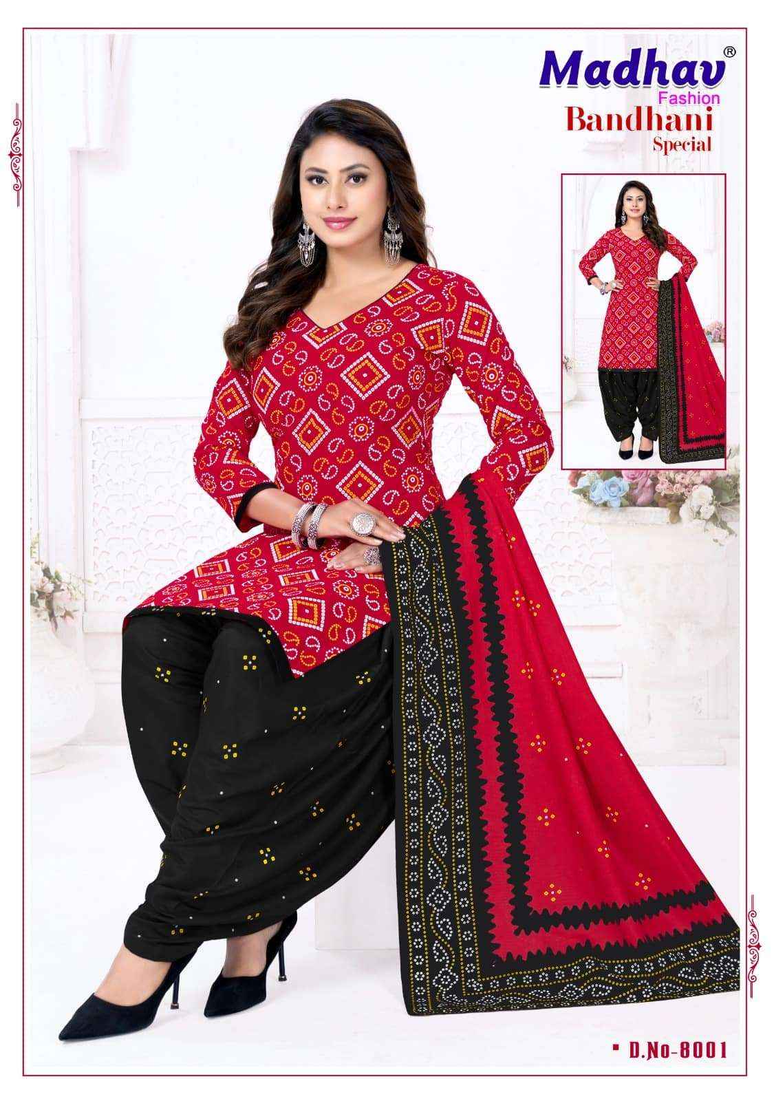 Madhav Fashion Bandhani Special Vol 8 Unstitch Cotton Bandhani Dress Material ( 10 Pcs Catalogue )