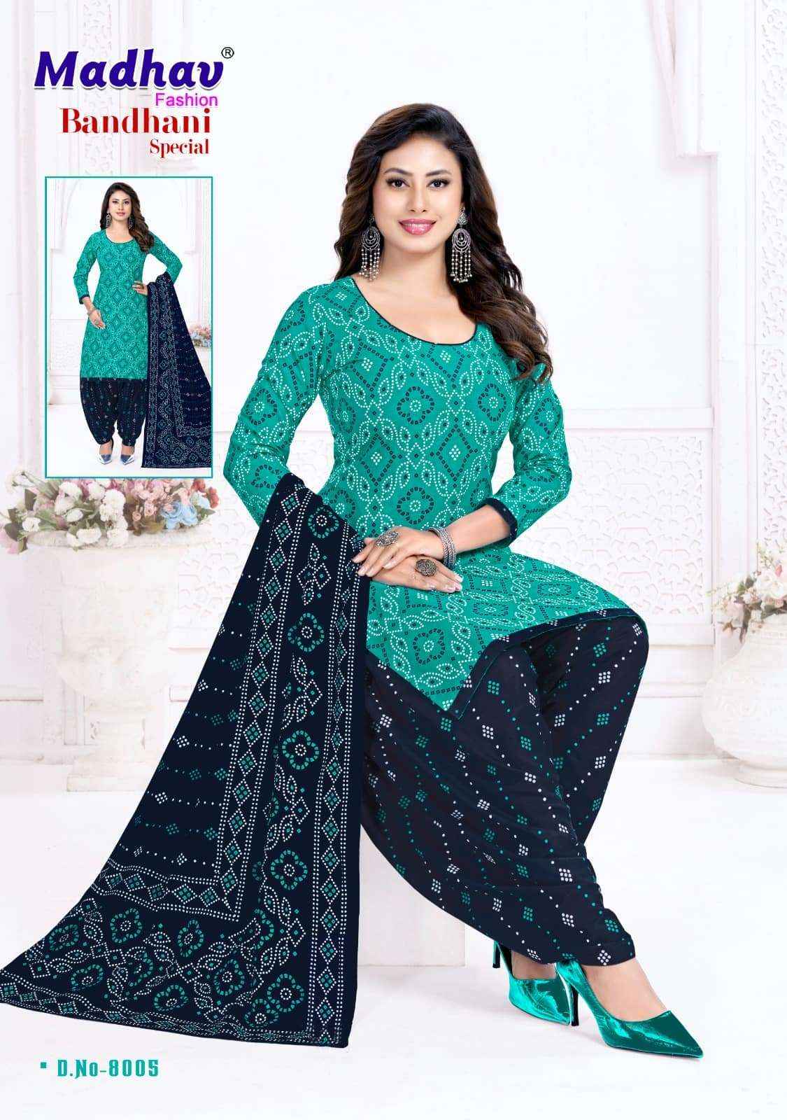 Madhav Fashion Bandhani Special Vol 8 Unstitch Cotton Bandhani Dress Material ( 10 Pcs Catalogue )