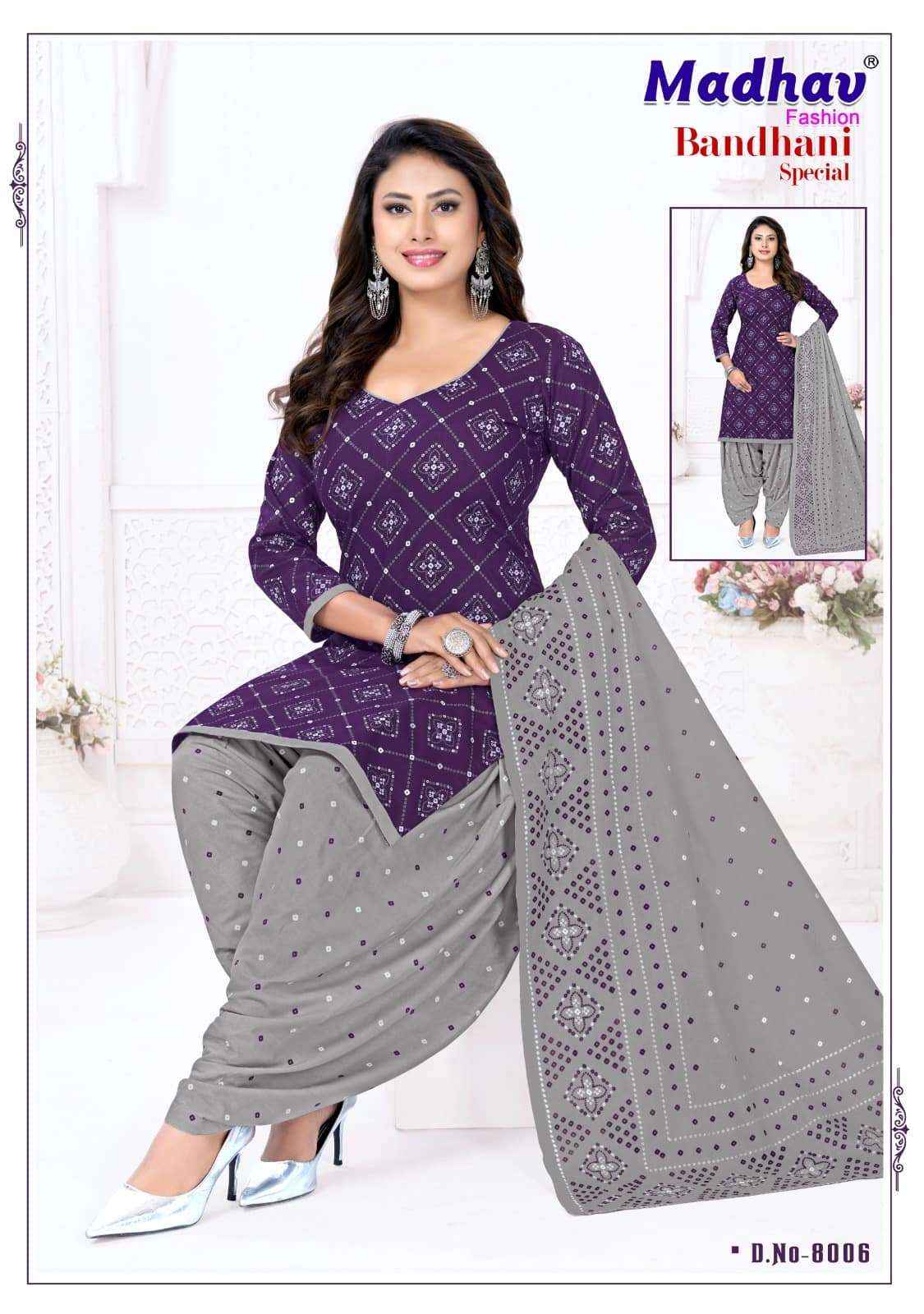 Madhav Fashion Bandhani Special Vol 8 Unstitch Cotton Bandhani Dress Material ( 10 Pcs Catalogue )