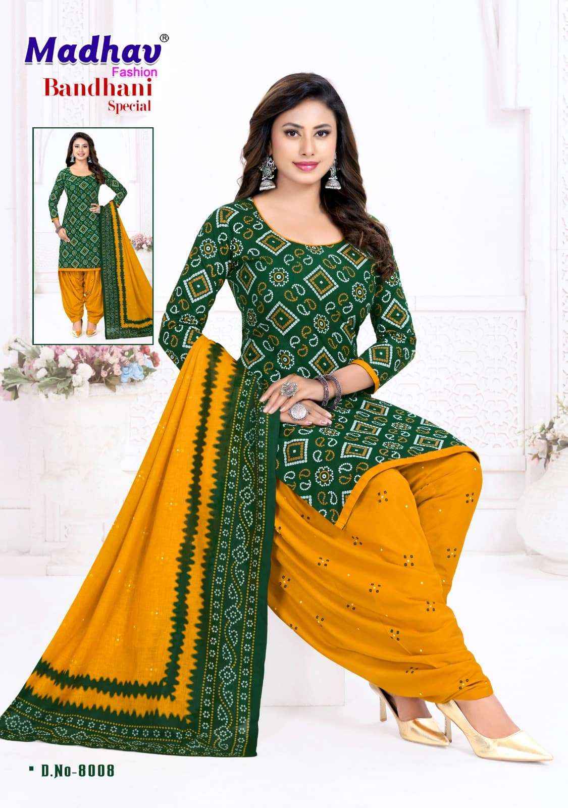 Madhav Fashion Bandhani Special Vol 8 Unstitch Cotton Bandhani Dress Material ( 10 Pcs Catalogue )