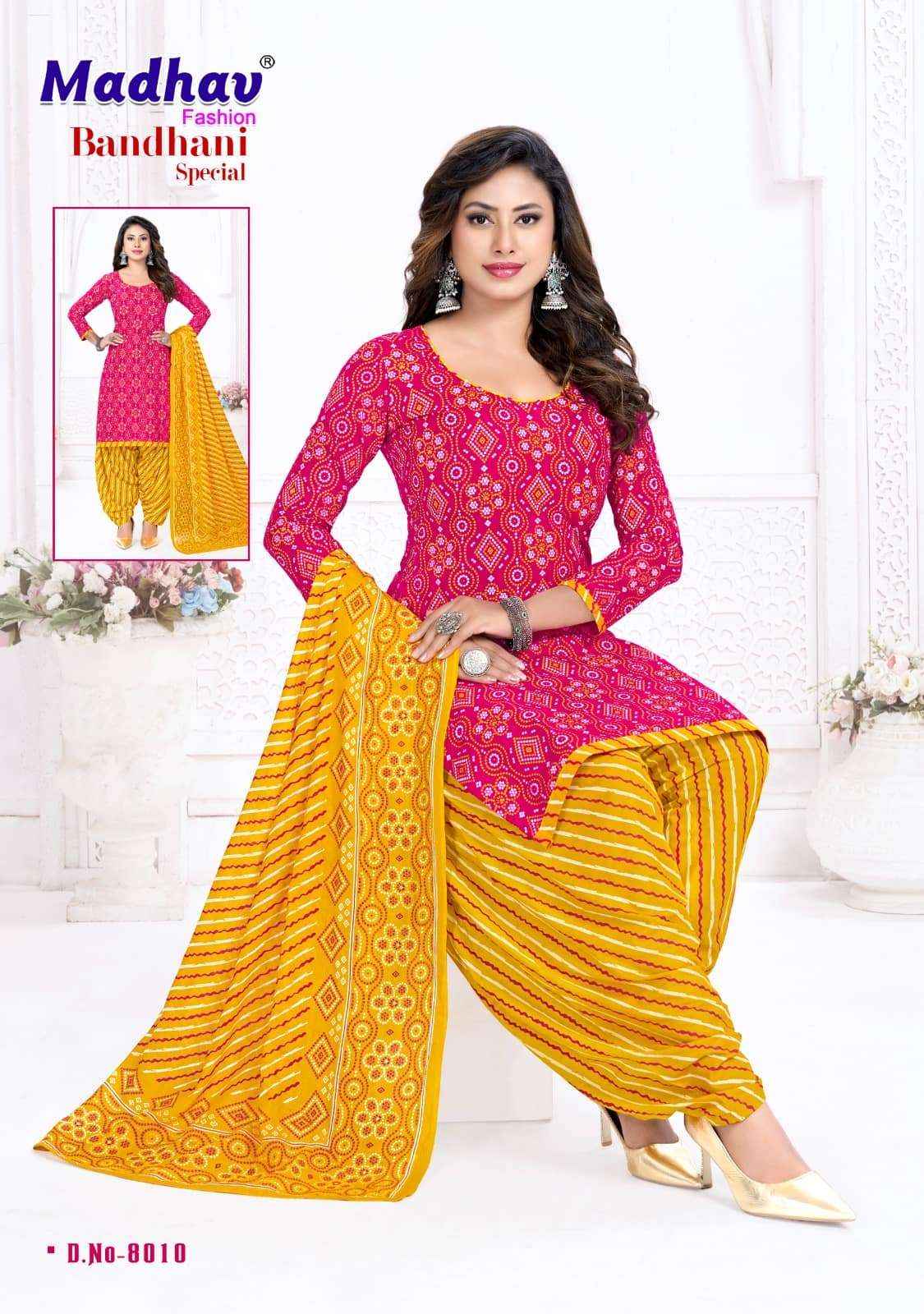 Madhav Fashion Bandhani Special Vol 8 Unstitch Cotton Bandhani Dress Material ( 10 Pcs Catalogue )