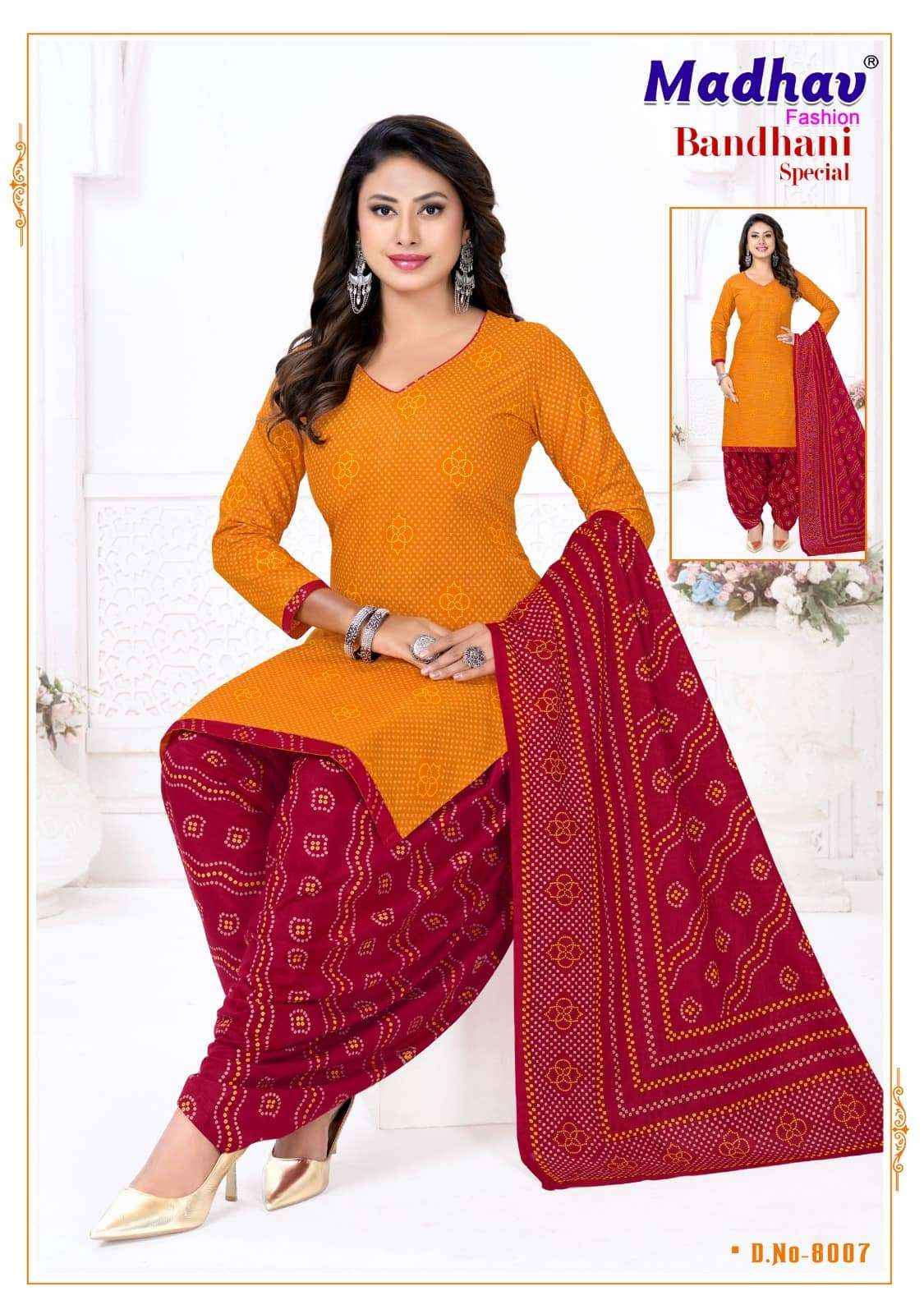 Madhav Fashion Bandhani Special Vol 8 Unstitch Cotton Bandhani Dress Material ( 10 Pcs Catalogue )