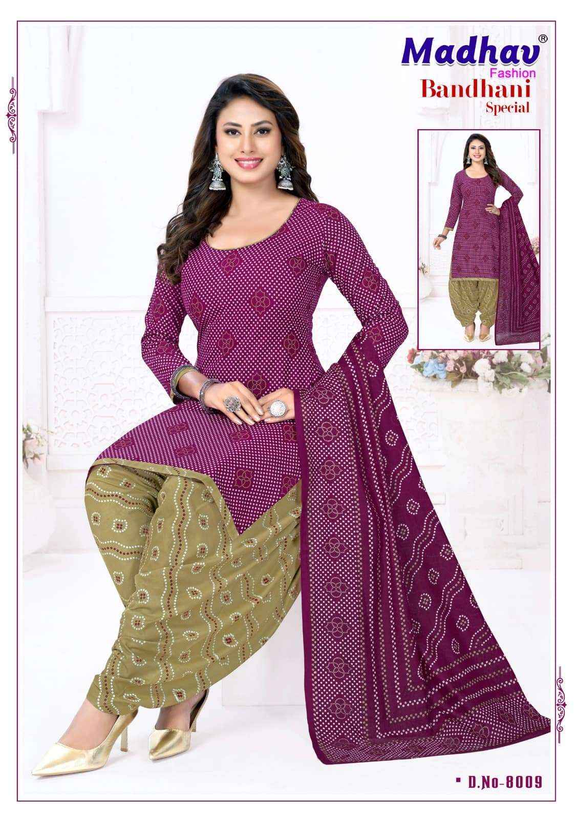 Madhav Fashion Bandhani Special Vol 8 Unstitch Cotton Bandhani Dress Material ( 10 Pcs Catalogue )