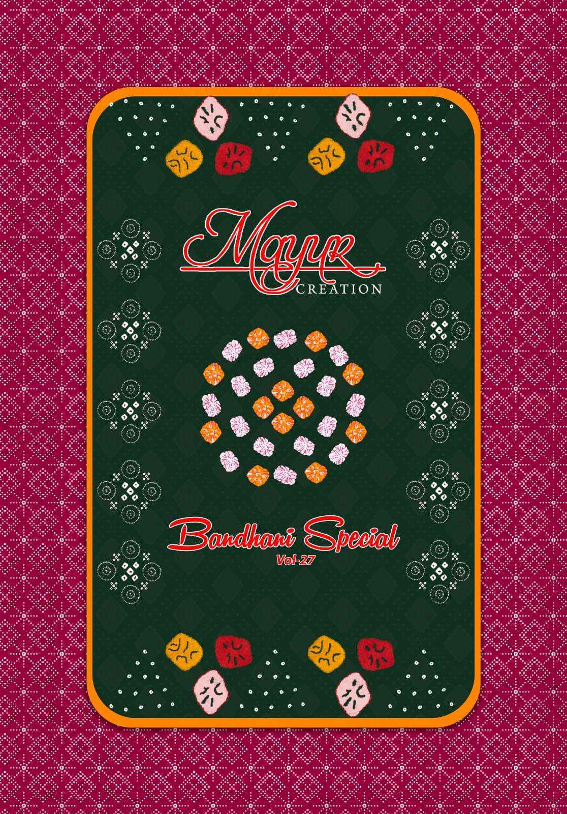Mayur Bandhani Special Vol 27 Pure Cotton Bandhani Suit Wholesale Price ( 10 Pcs Catalogue )