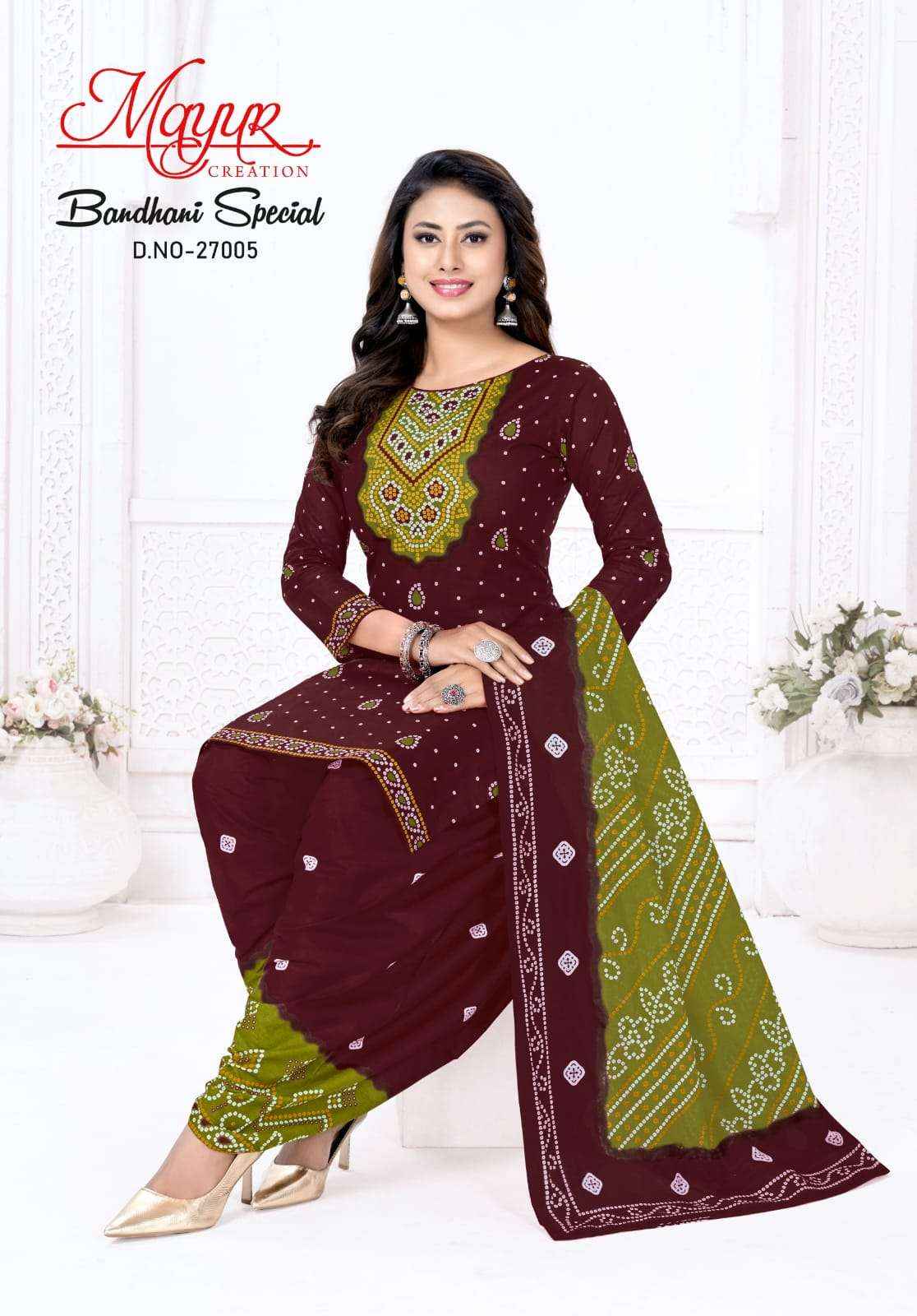 Mayur Bandhani Special Vol 27 Pure Cotton Bandhani Suit Wholesale Price ( 10 Pcs Catalogue )