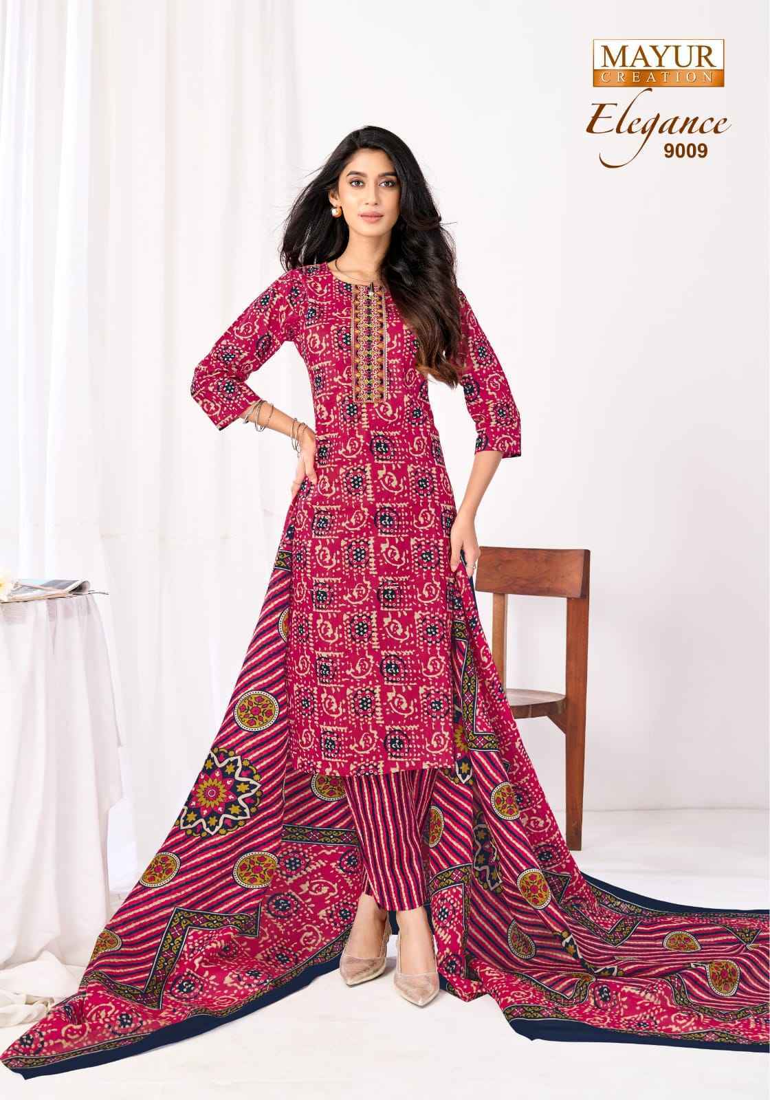 Mayur Creation Elegance Vol 9 Readymade Cotton Suit _ Surat Wholesale Texteli Market Price ( 10 Pcs Catalog )