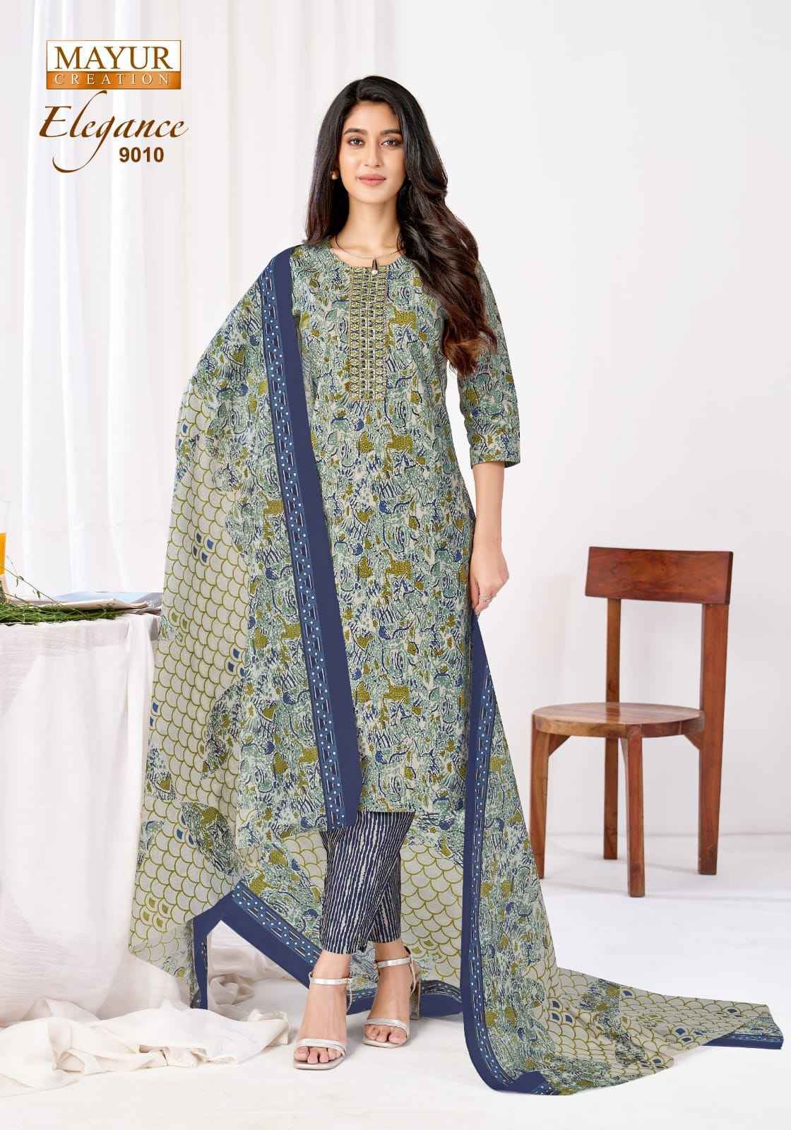 Mayur Creation Elegance Vol 9 Readymade Cotton Suit _ Surat Wholesale Texteli Market Price ( 10 Pcs Catalog )