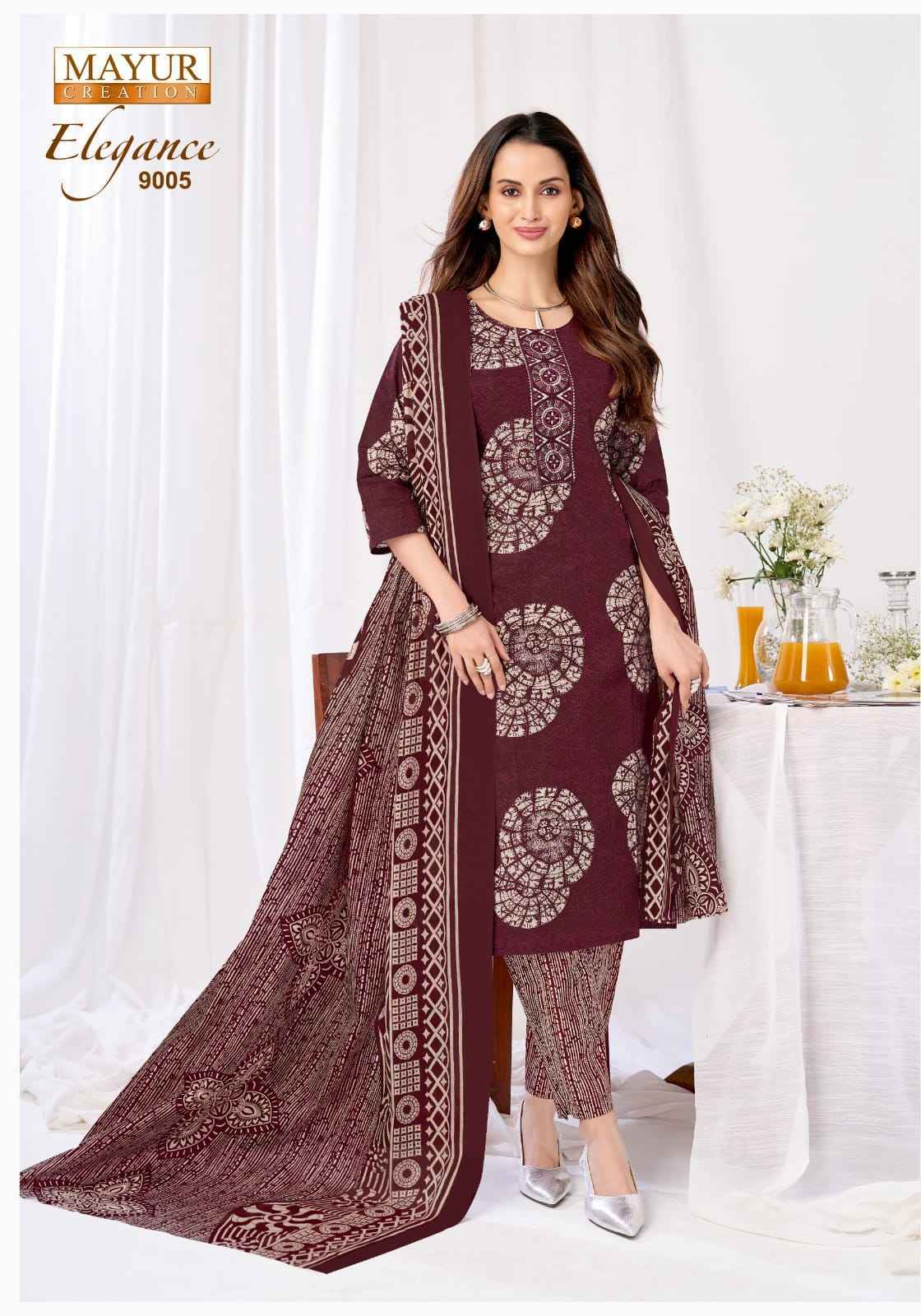 Mayur Creation Elegance Vol 9 Readymade Cotton Suit _ Surat Wholesale Texteli Market Price ( 10 Pcs Catalog )