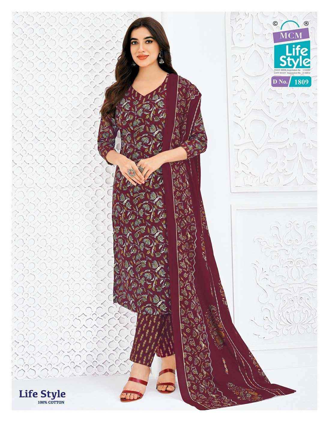 Mcm Life Style Vol 18 Pure Cotton Readymade Suits Wholesale Price ( 12 Pcs Catalogue )