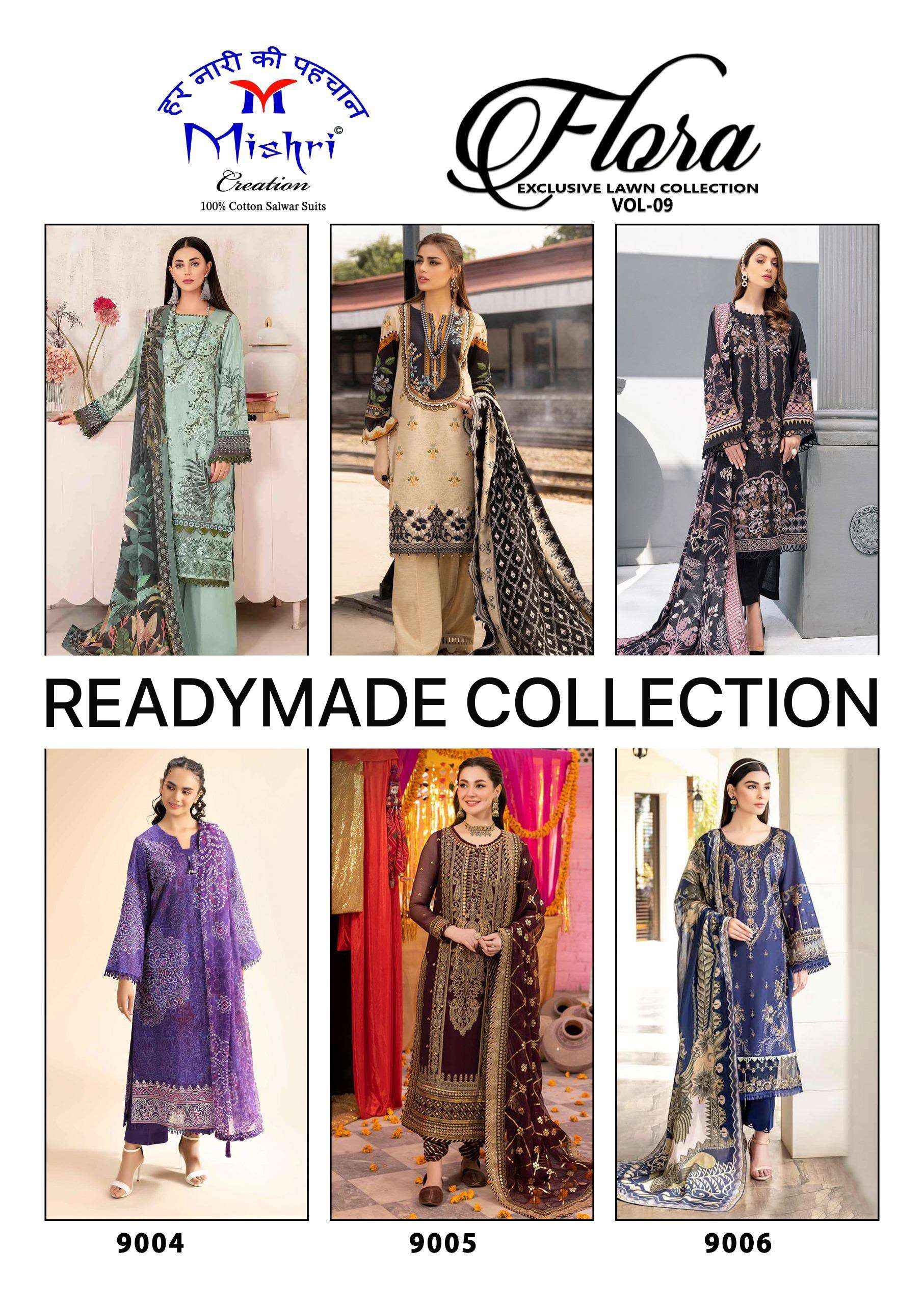 MISHRI CREATION FLORA VOL 9 READY MADE COLLECTION _ SURAT WHOLESALE MARKET PRICE ( 6 PCS CATALOG )