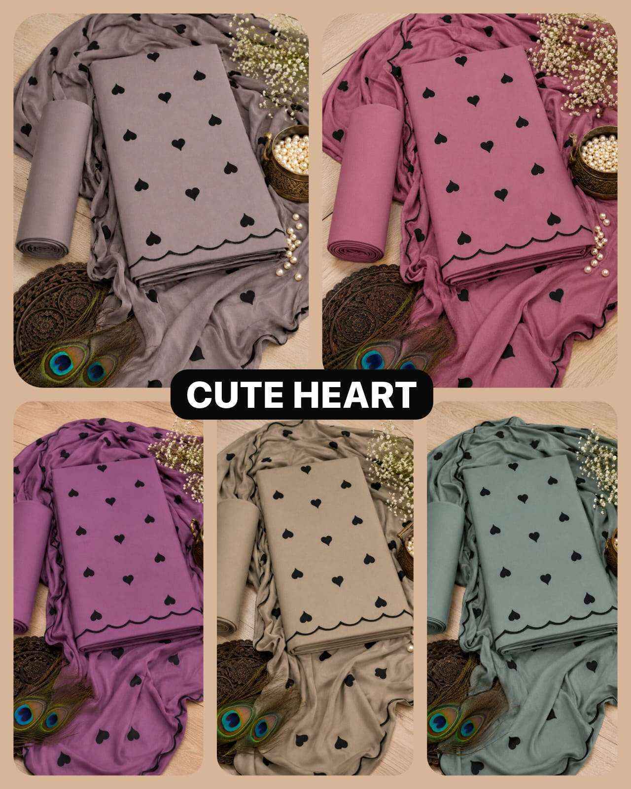 Miss World Choice Cute Heart Vol 1 Rayon Dress Material Surat Wholesale ( 5 pcs Catalogue )