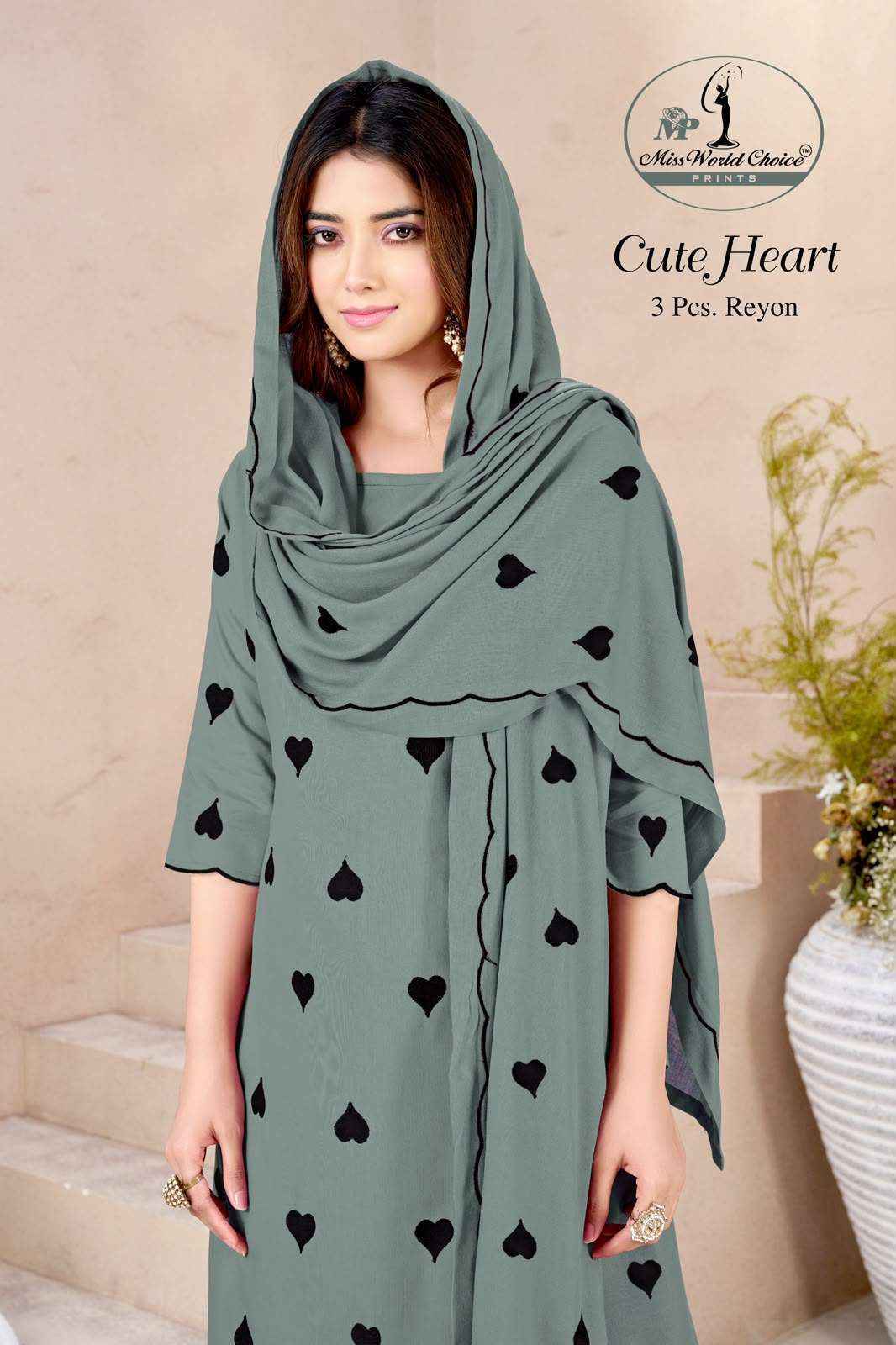 Miss World Choice Cute Heart Vol 1 Rayon Dress Material Surat Wholesale ( 5 pcs Catalogue )