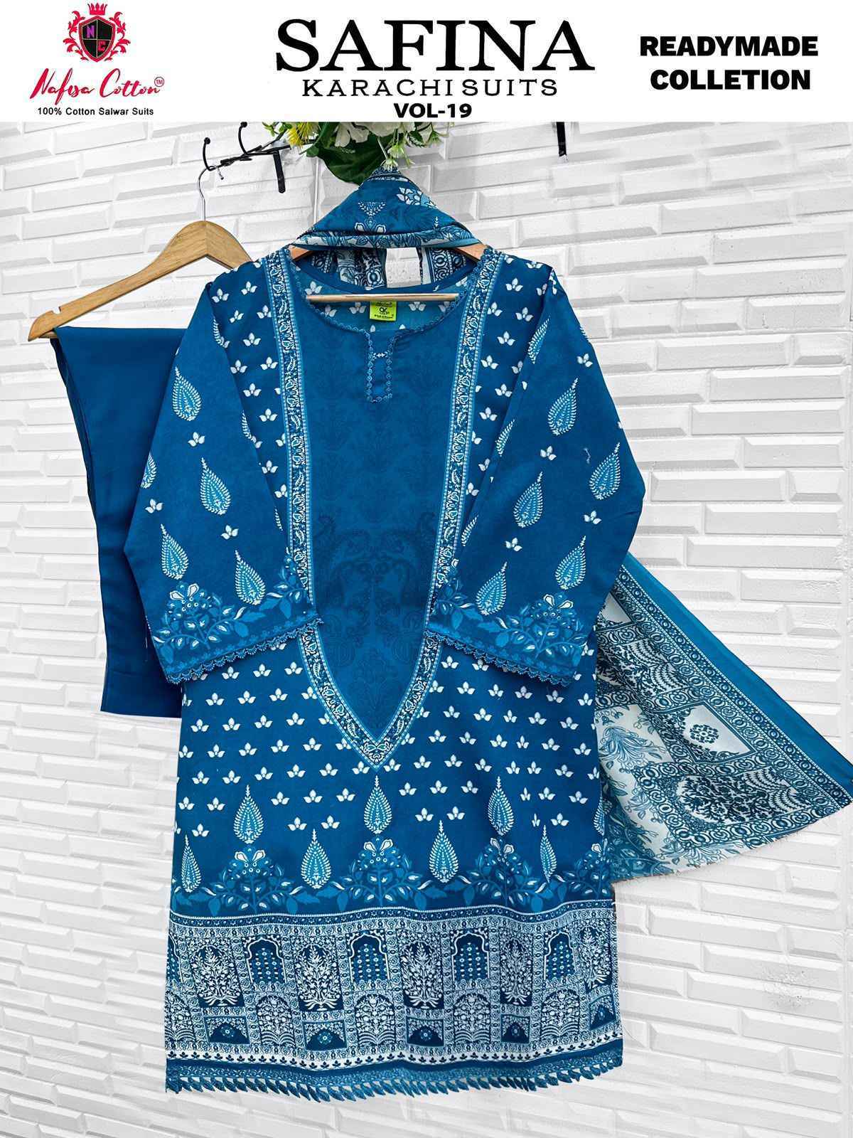 Nafisa Cotton Safina Vol 19 Readymade Cotton Suit _ Surat Wholesale Market Rate ( 6 Pcs Catalog )