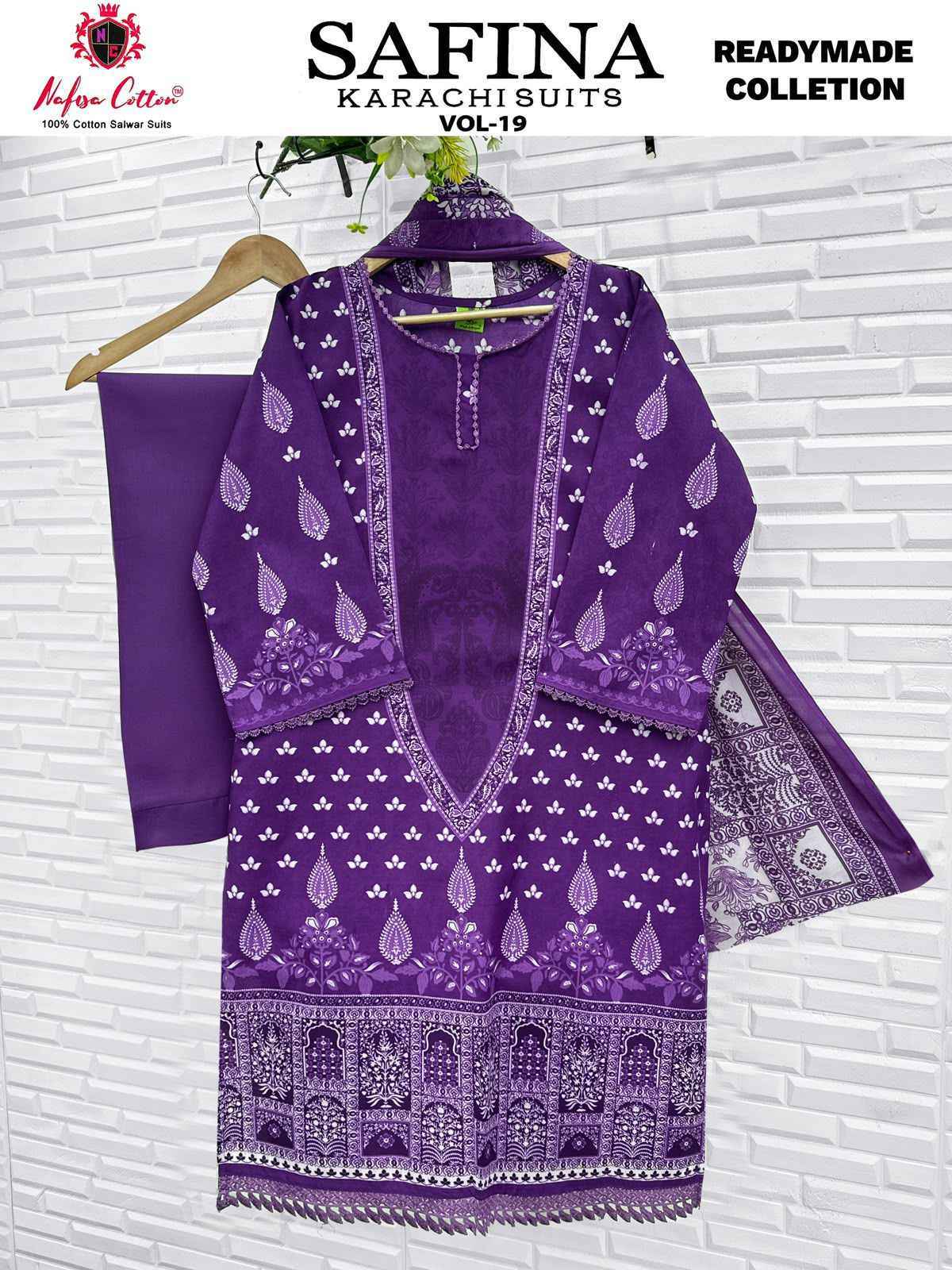 Nafisa Cotton Safina Vol 19 Readymade Cotton Suit _ Surat Wholesale Market Rate ( 6 Pcs Catalog )