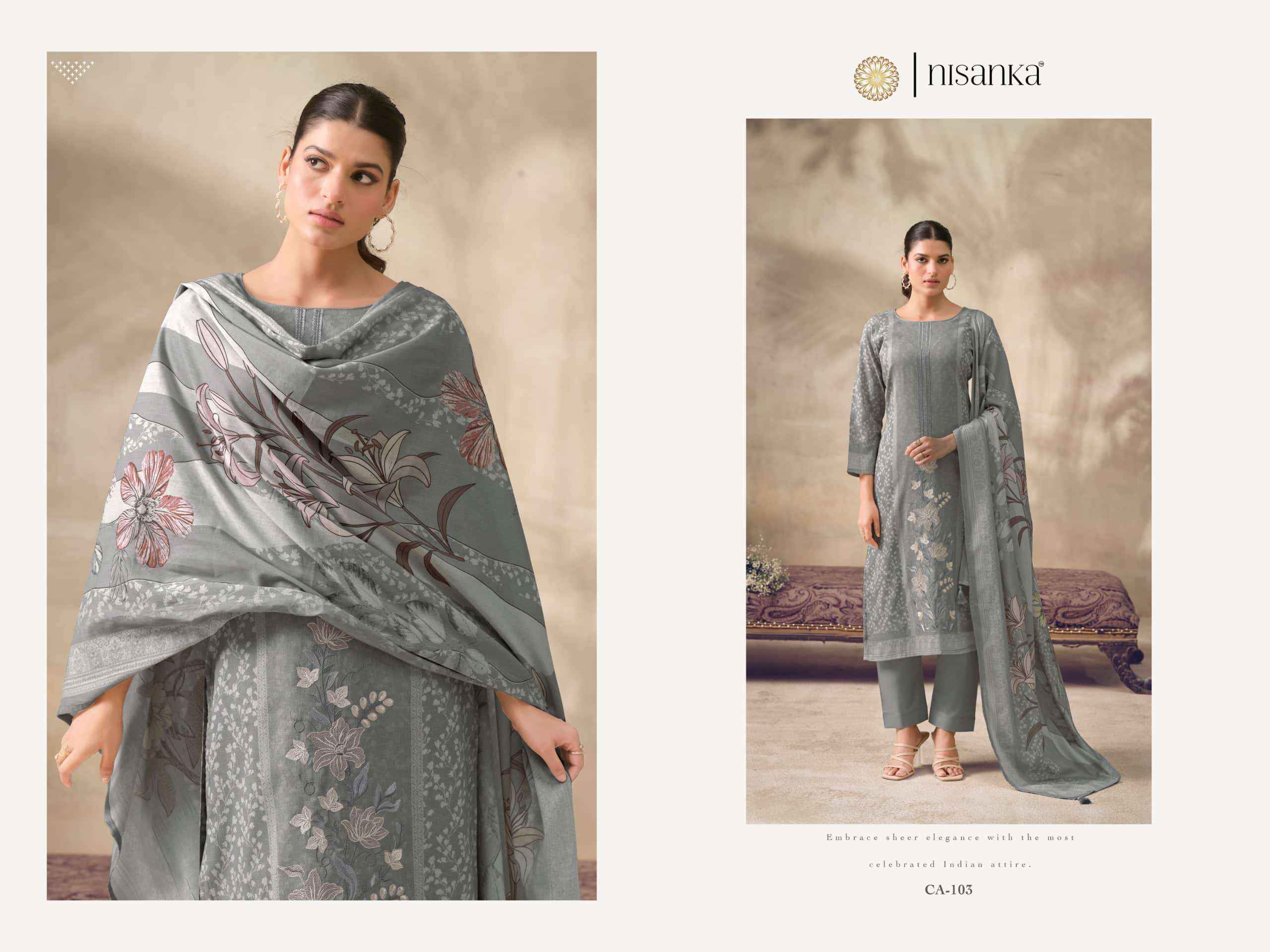 Nisanka Cashmere Vol 6 Exclusive Designs Ladies Salwar Suit _ Surat Wholesale Market Price ( 4 Pcs Catalog )