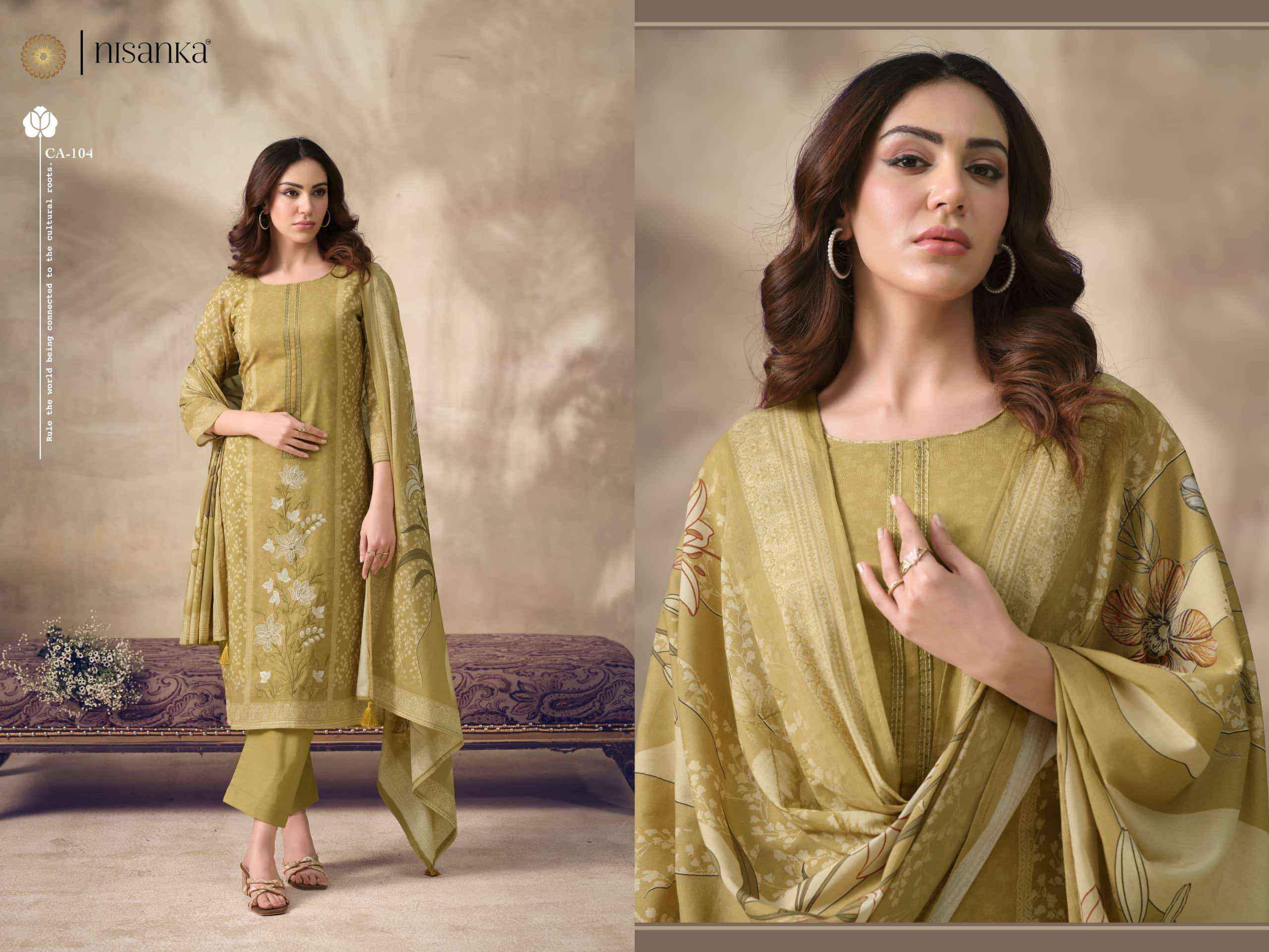 Nisanka Cashmere Vol 6 Exclusive Designs Ladies Salwar Suit _ Surat Wholesale Market Price ( 4 Pcs Catalog )